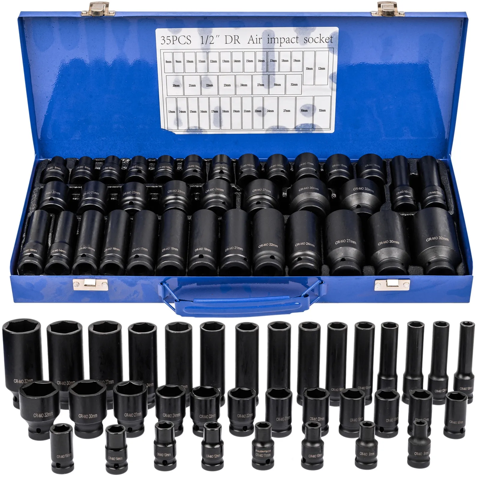 Zestaw nasadek udarowych 8-32 nasadki udarowe 1/2 do kluczy pneumatycznych 35el FORSAGE