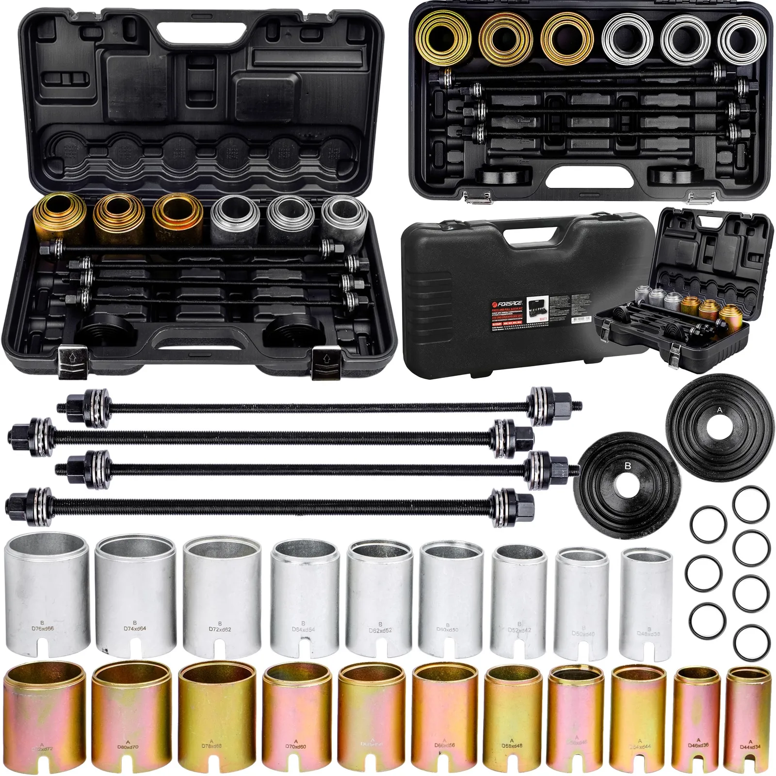 Zestaw ściągaczy ściągacz tulei wahacza łożysk sworzni adaptery 26el FORSAGE