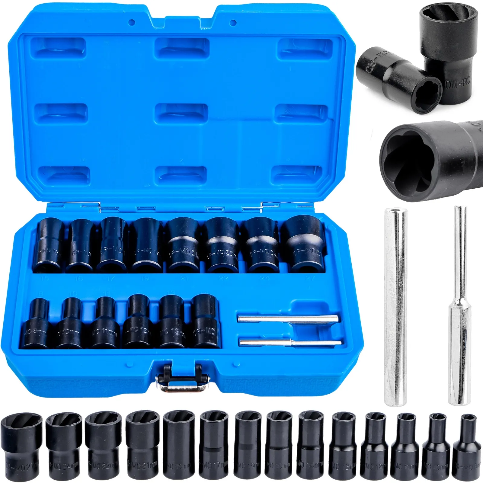 Nasadki do uszkodzonych obrobionych śrub nakrętek gwintów 8-27mm 1/2" 16el FALON-TECH