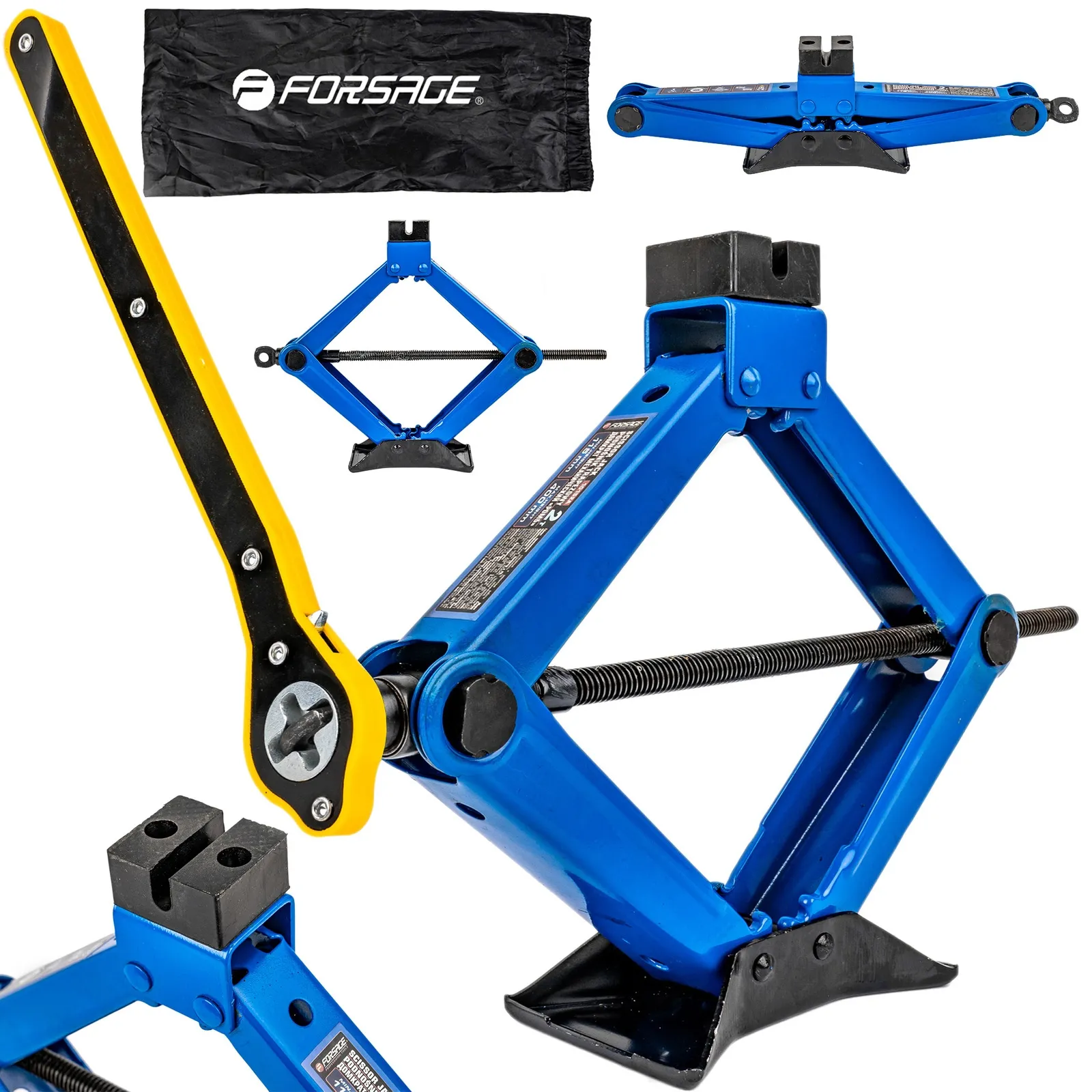 Podnośnik trapezowy trapez lewarek samochodowy do wymiany kół 2T 2000kg FORSAGE