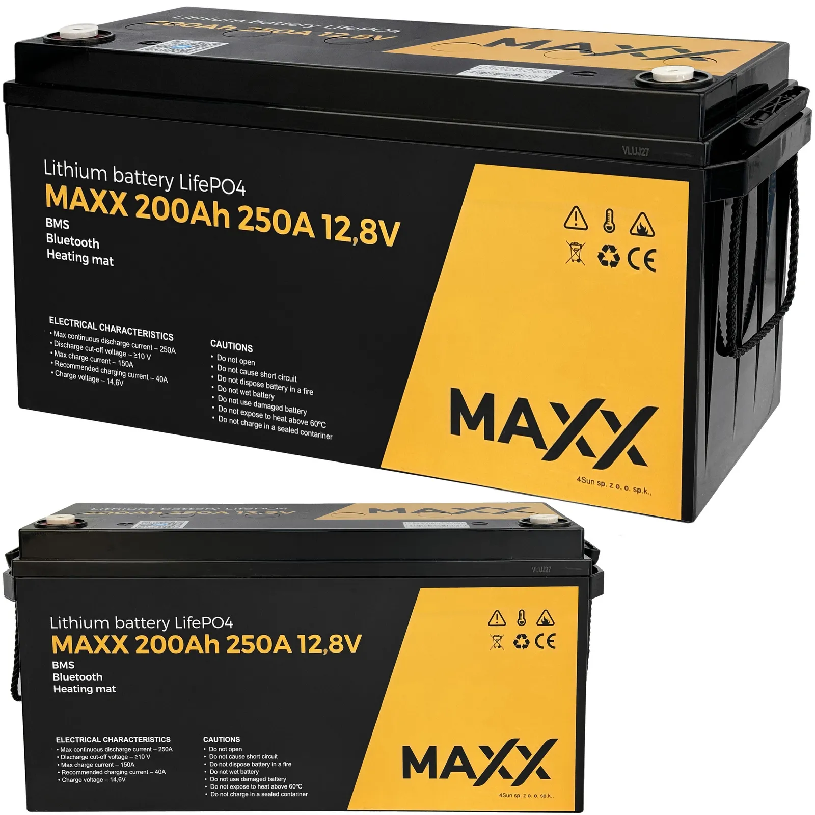 Akumulator LiFePo4 BMS do łodzi kampera paneli mata grzewcza 200Ah 250A 12V BMS 4SUN