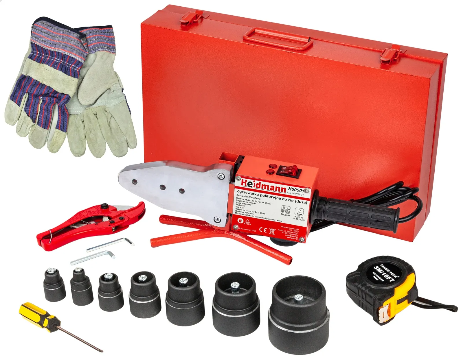 Zgrzewarka polifuzyjna zgrzewarki do zgrzewania rur pp matryce 16-63 2700W GEKO