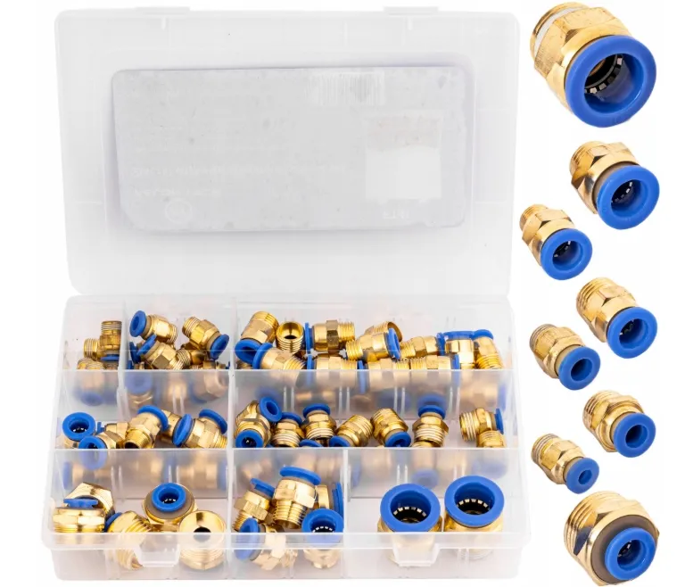 Szybkozłączki pneumatyczne gwintowane 4-16mm 1/4" 3/8" 1/2" do wąż 72 szt FALON-TECH