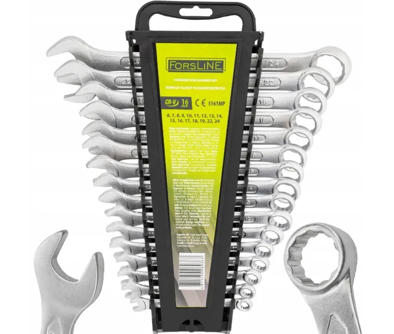 Zestaw kluczy płasko oczkowych klucze płaskie oczkowe CRV 6-24mm 16el FORSLINE