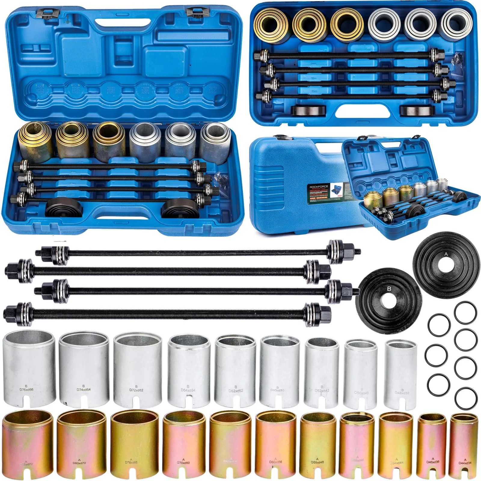 Zestaw ściągaczy ściągacz tulei wahacza łożysk sworzni adaptery 26el ROCKFORCE