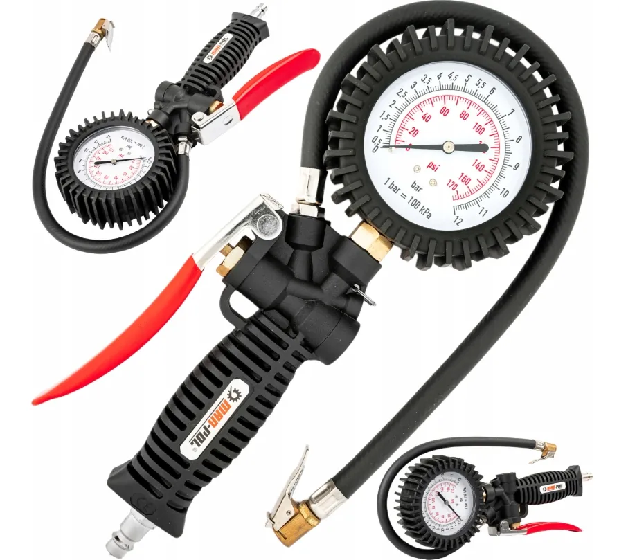 Pistolet do pompowania kół z manometrem 12 bar MAR-POL