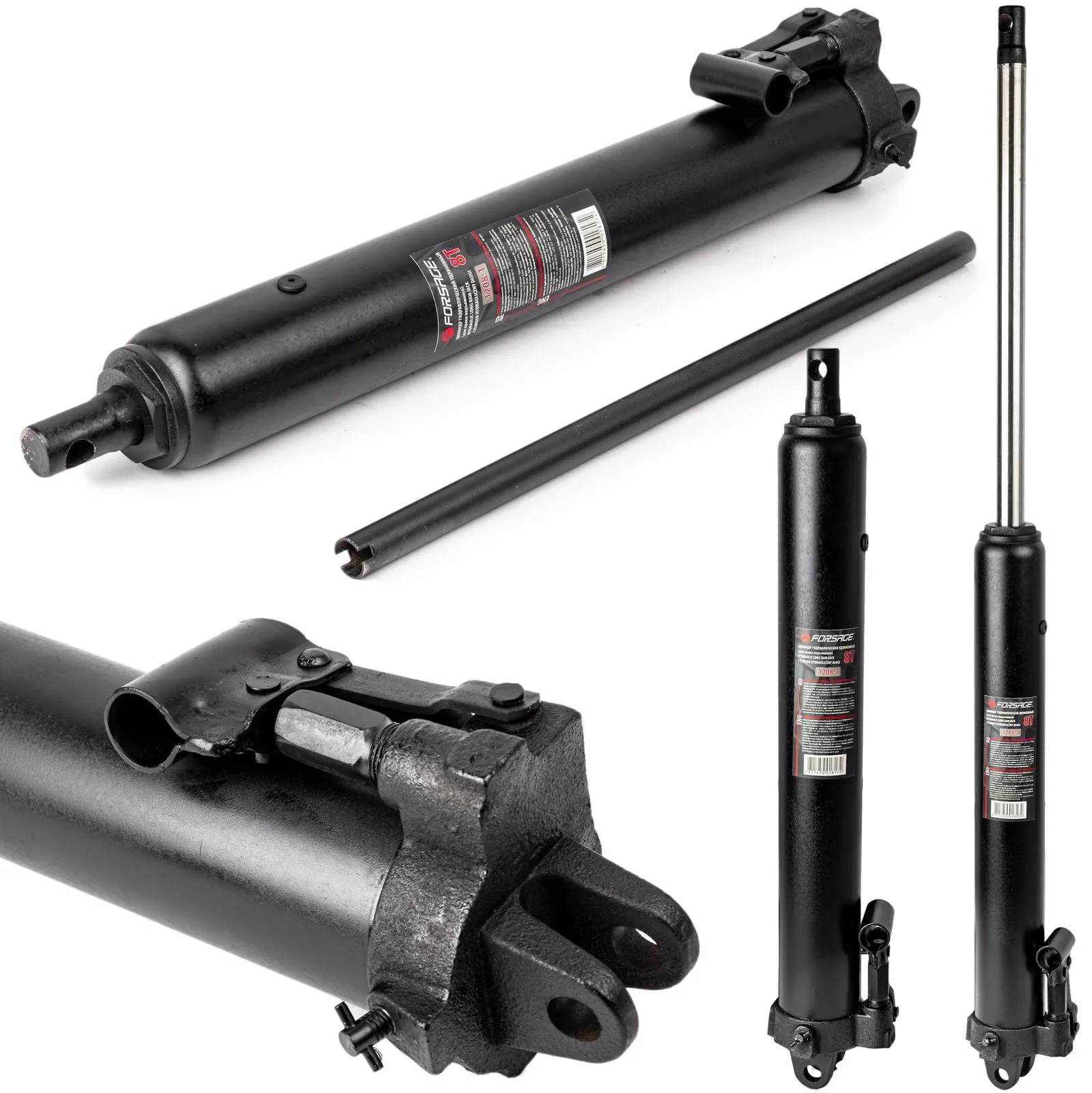 Siłownik hydrauliczny do żurawia podnośnik jednotłokowy długi 1160 mm 8T FORSAGE