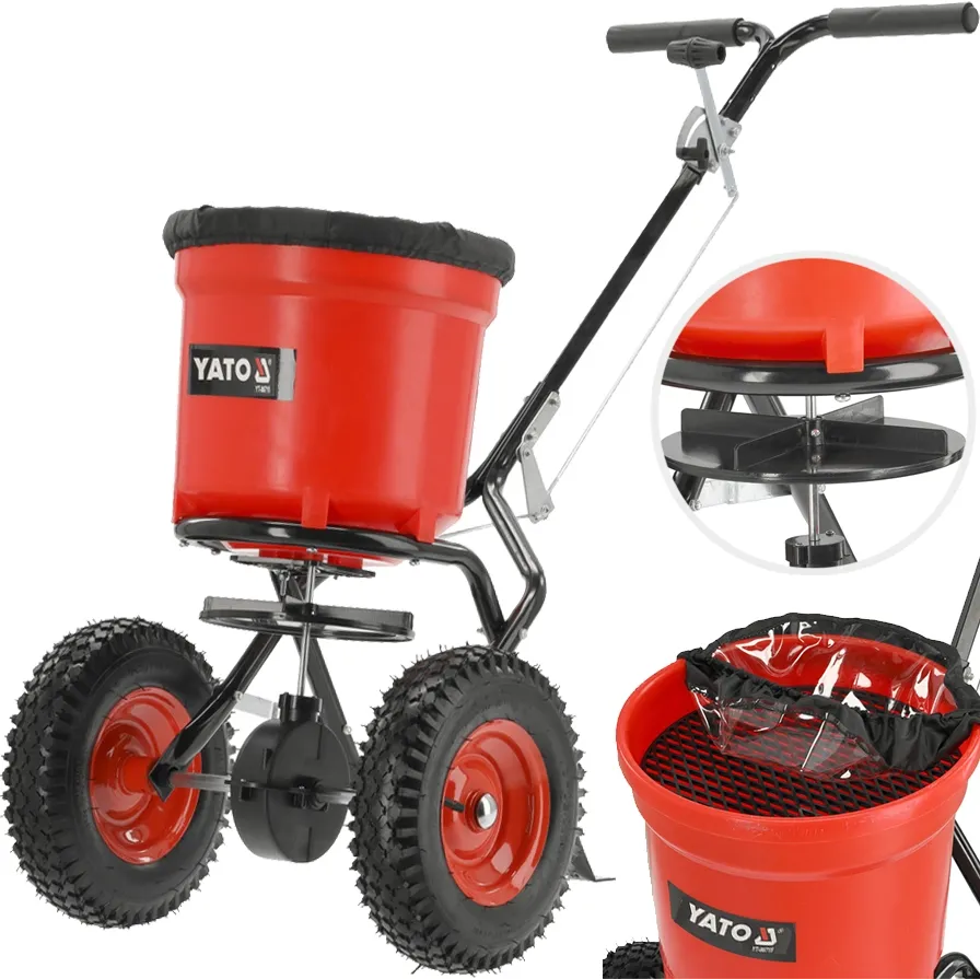 Siewnik rozrzutnik ogrodowy rotacyjny do nawozu piasku nasion 25 kg 23 L YATO