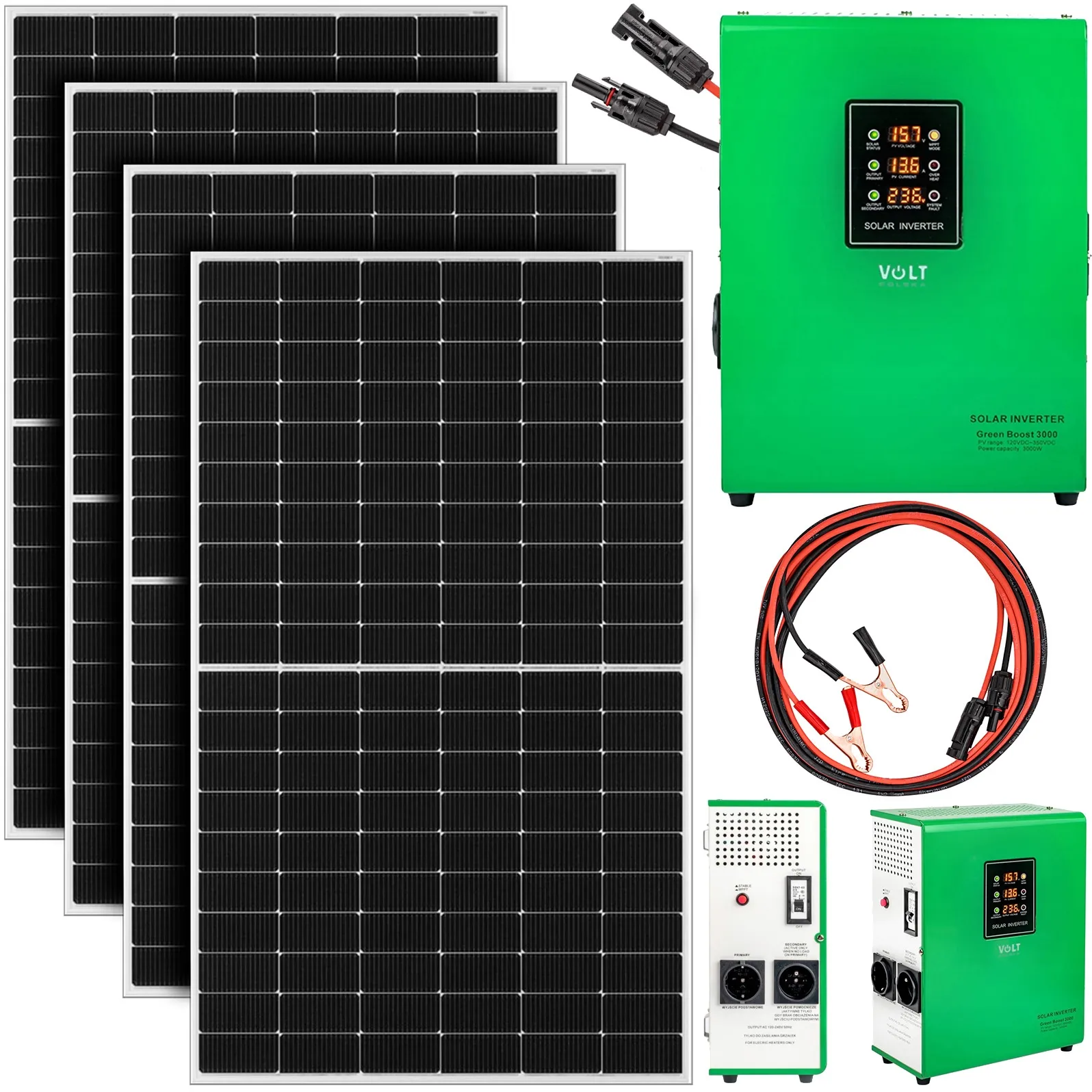 Zestaw solarny panel do grzania wody CWU 3000W GREEN BOOST MPPT 4xPV (4x510W)