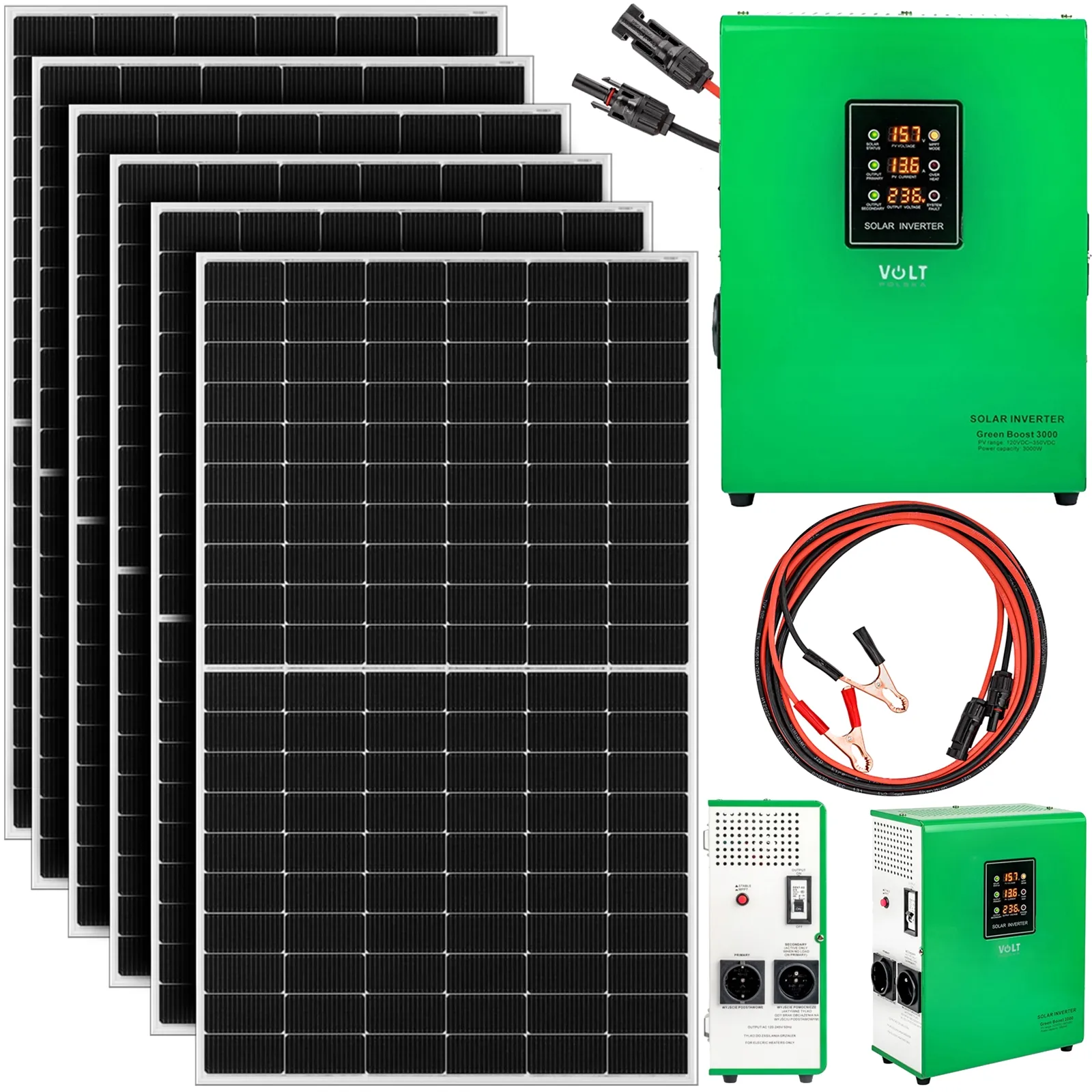 Zestaw solarny panel do grzania wody CWU 3000W GREEN BOOST MPPT 6xPV (6x510W)