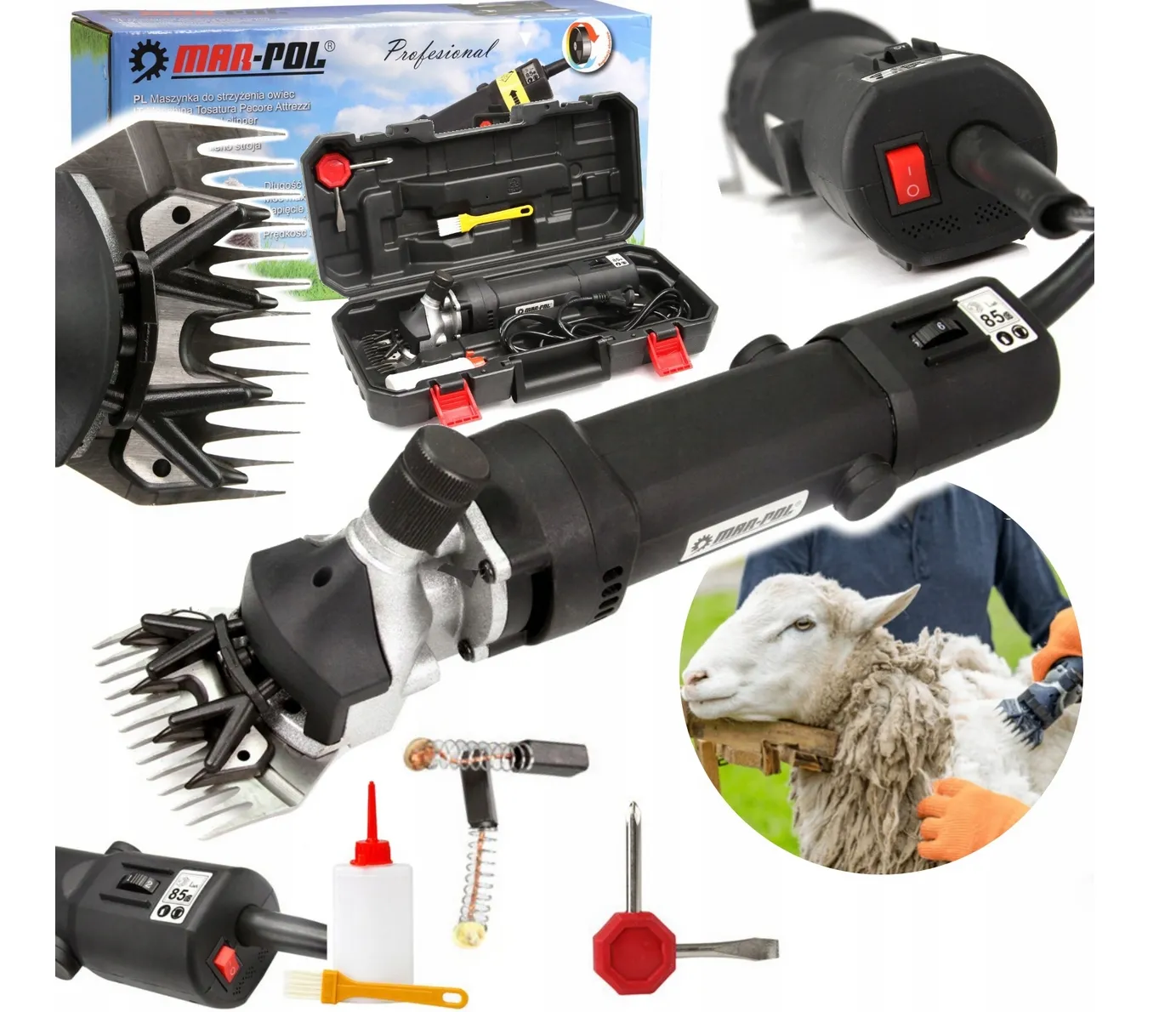 Maszynka do strzyżenia zwierząt psów owiec koni 650W MAR-POL