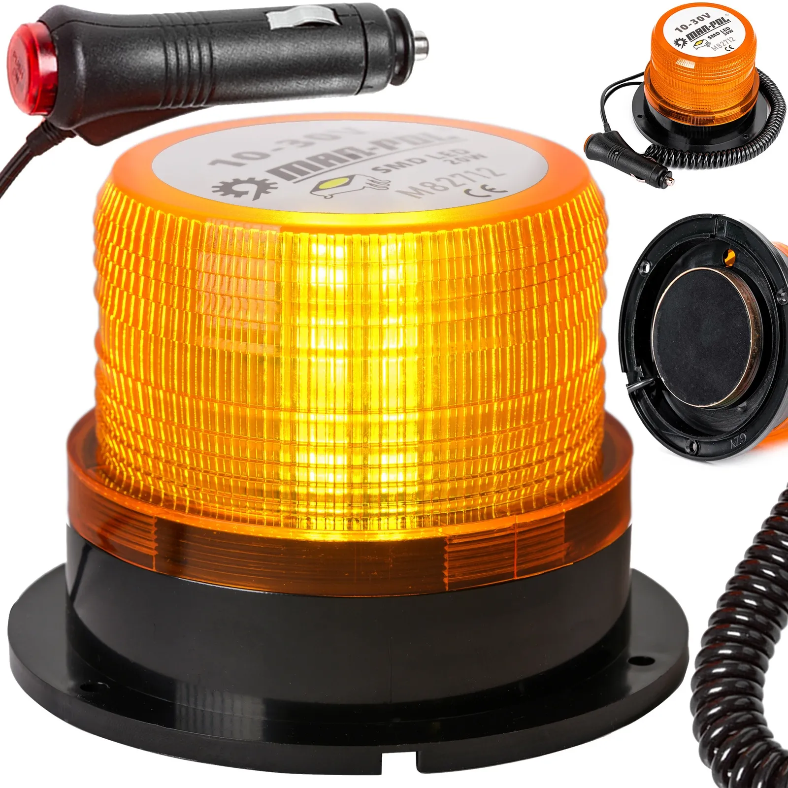 Lampa LED światło ostrzegawcze kogut magnes do samochodu lawety 10-30V 20W MAR-POL