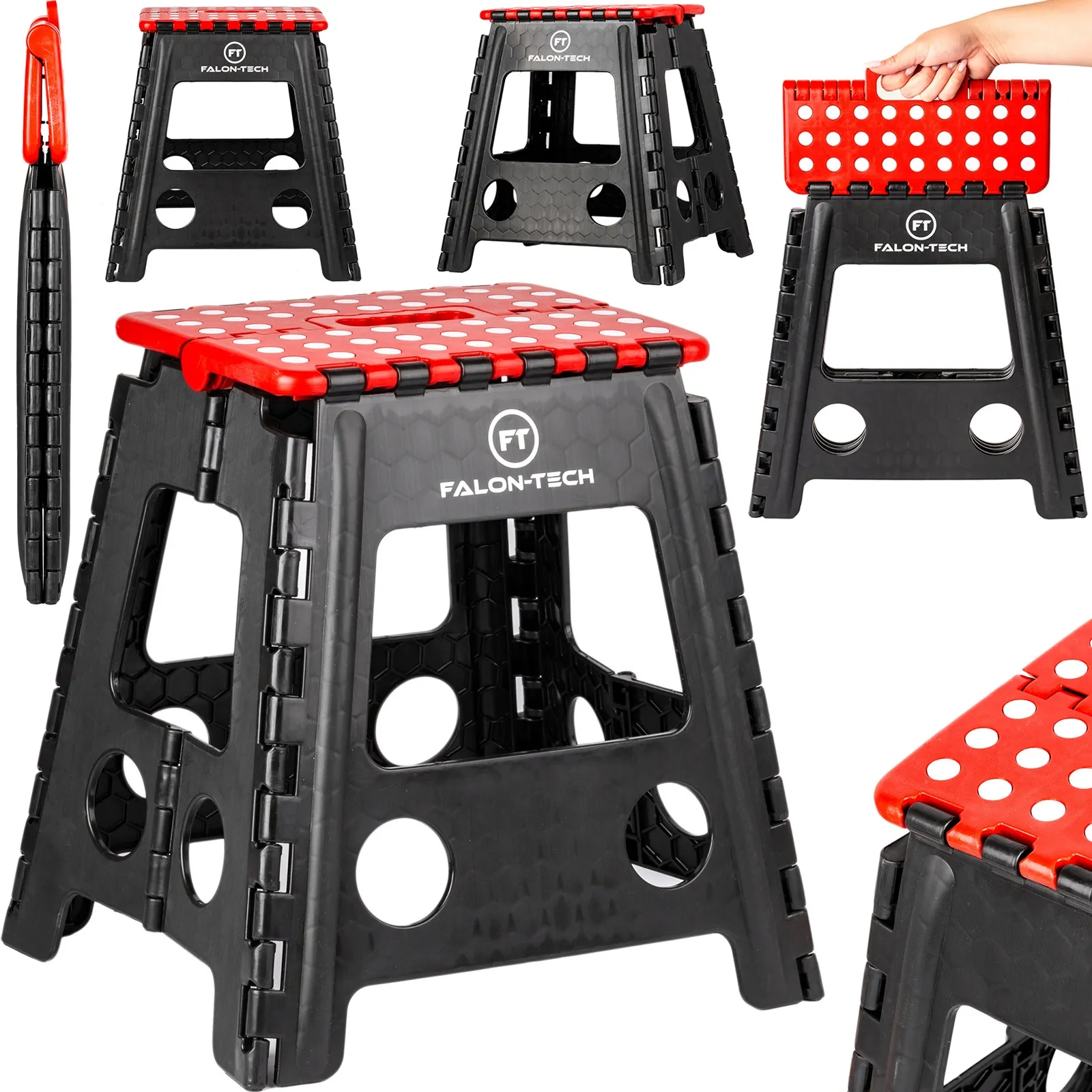 Stołek warsztatowy taboret składany siedzisko krzesło wysokość 40cm 100 kg FALON-TECH