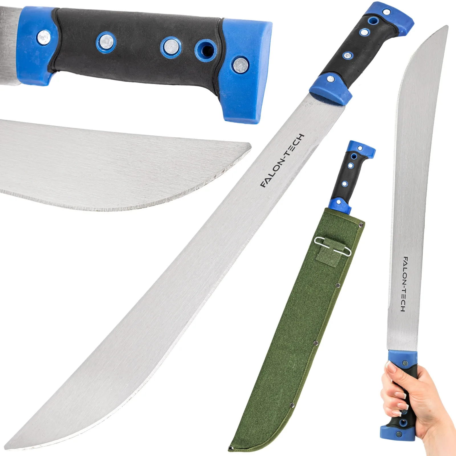 Maczeta ogrodowa do cięcia gałęzi kabura do trawy zarośli karczownik 60cm FALON-TECH