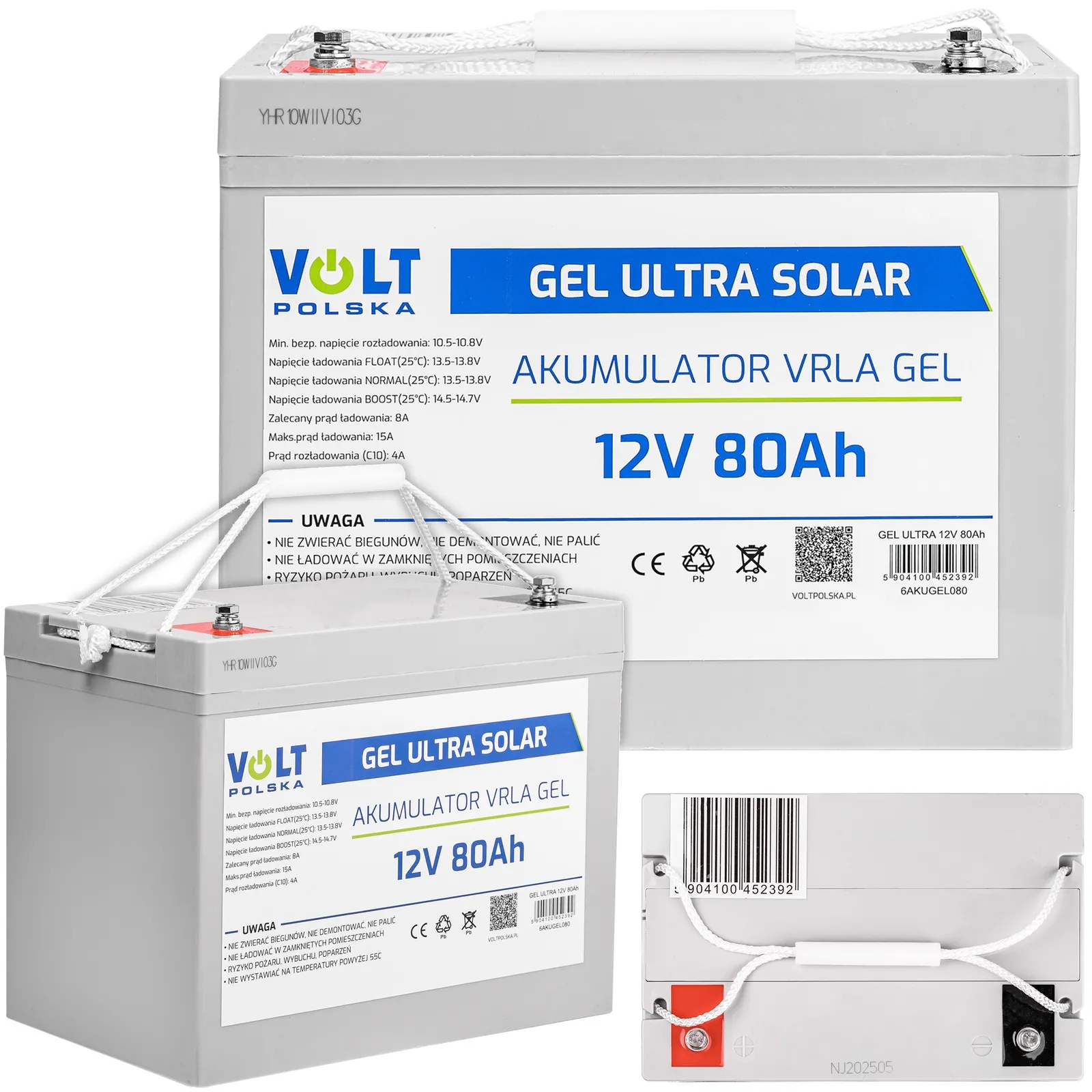 Akumulator żelowy głębokiego rozładowania 12V 80Ah V-PRO VOLT POLSKA