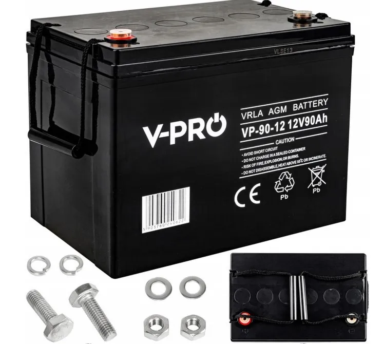 Akumulator bezobsługowy agm do ups pieca kampera jacht mocny 12V 90Ah VPRO VOLT POLSKA