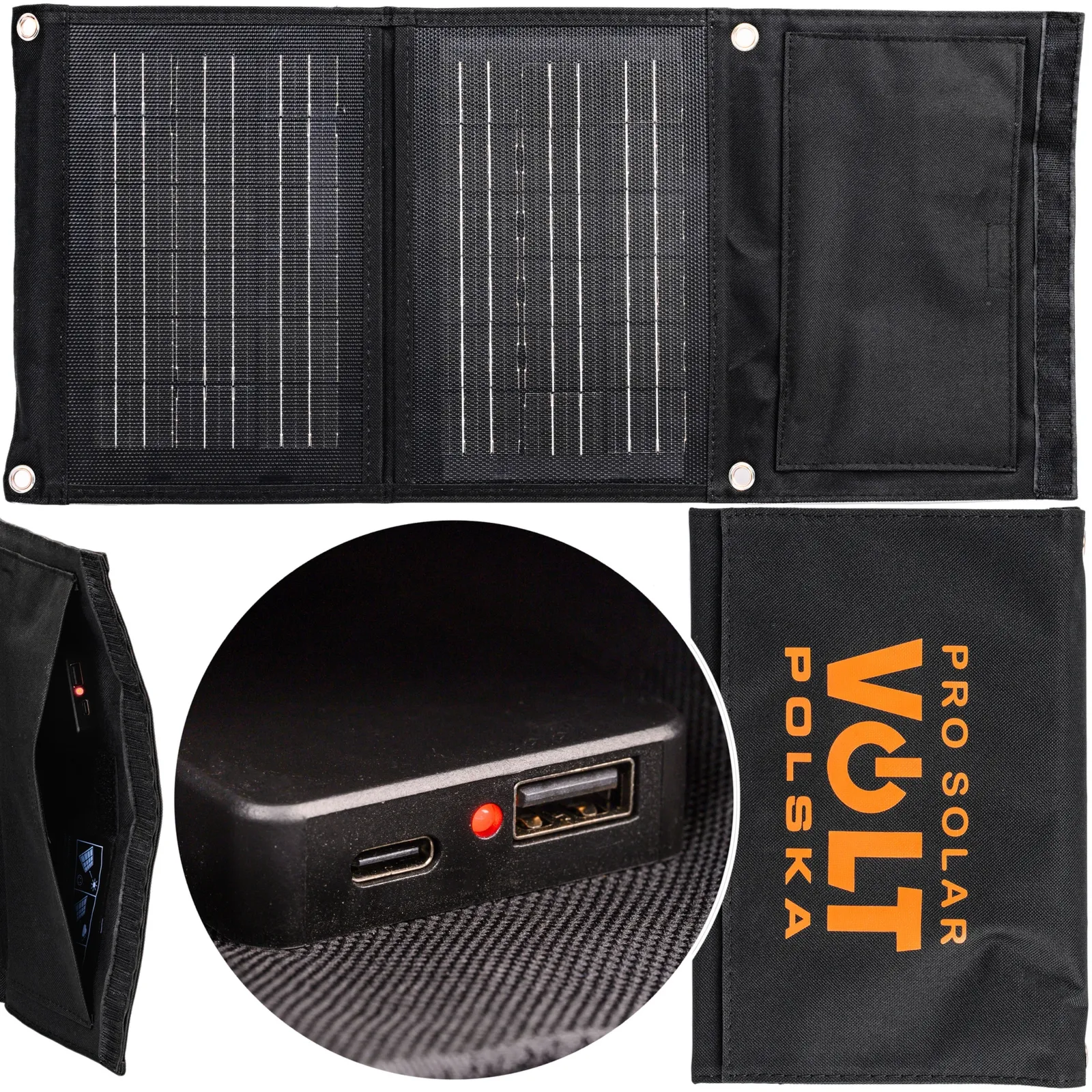 Przenośny panel solarny PRO SOLAR 10W 2xUSB 2A SKŁADANY VOLT POLSKA