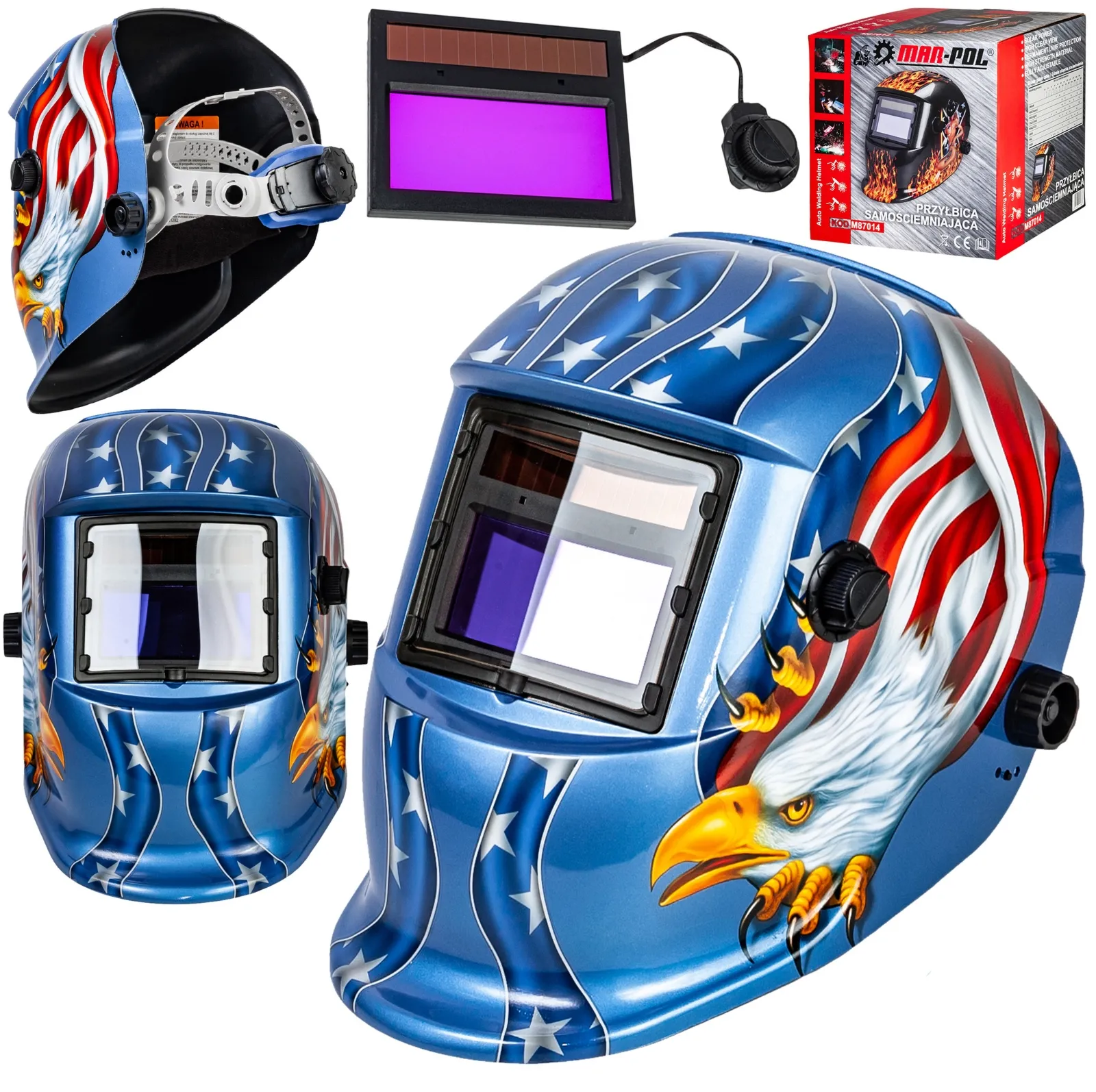 Maska spawalnicza przyłbica samościemniająca Blue MAR-POL