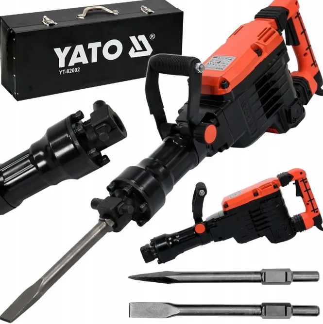 Mocny młot udarowy do kucia wyburzeniowy + 2 dłuta HEX30 70J 1600w YATO