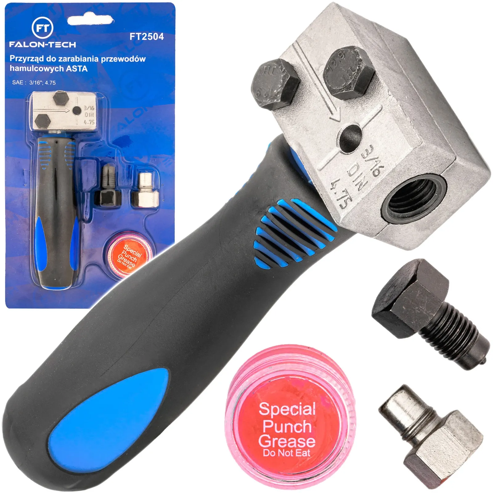 Zestaw do zarabiania przewodów końcówek hamulcowych ASTA SAE 3/16" 4,75 FALON-TECH