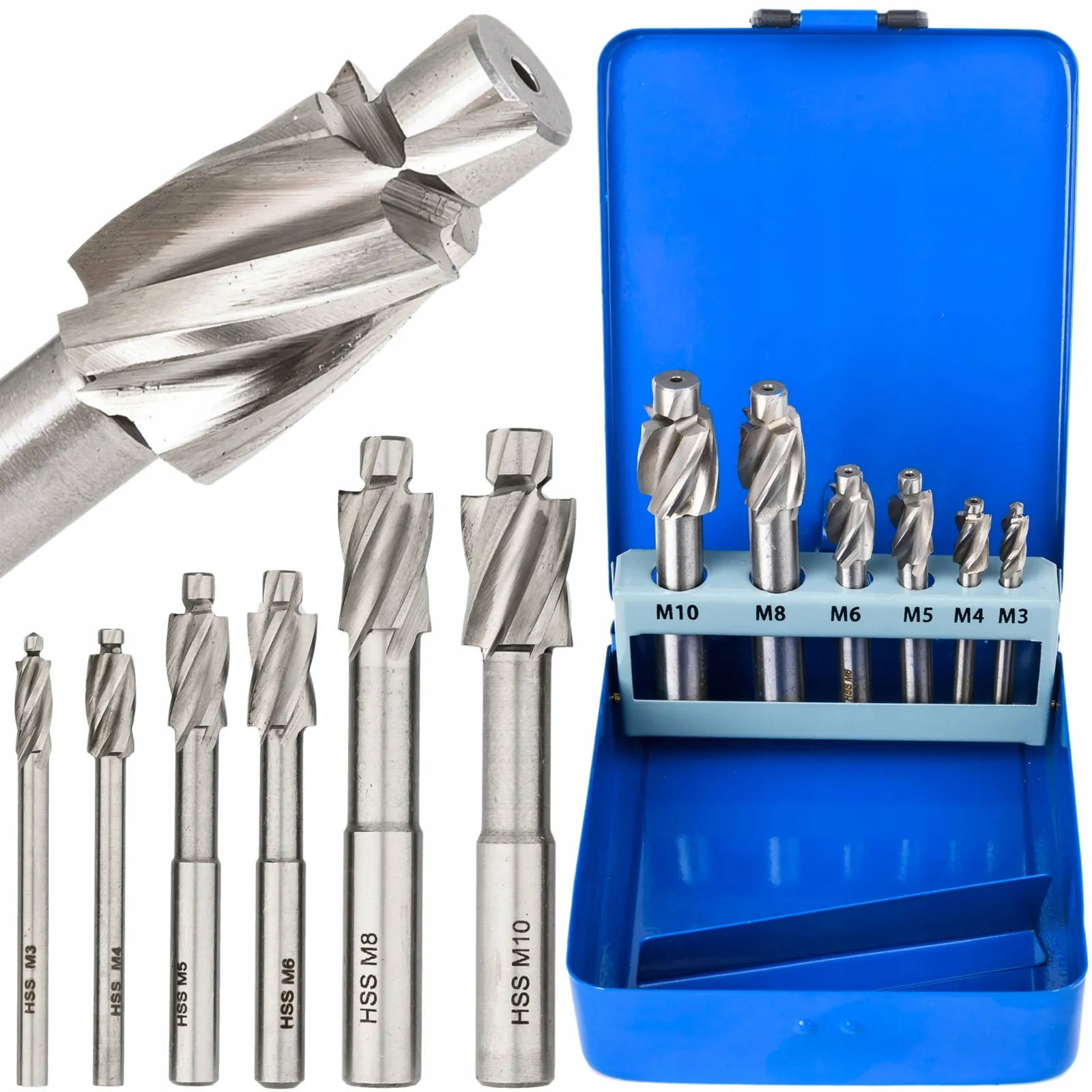 Pogłębiacze kobaltowe wiertła frezy z pilotem M3-M10 wiertło do metalu 6szt FALON-TECH
