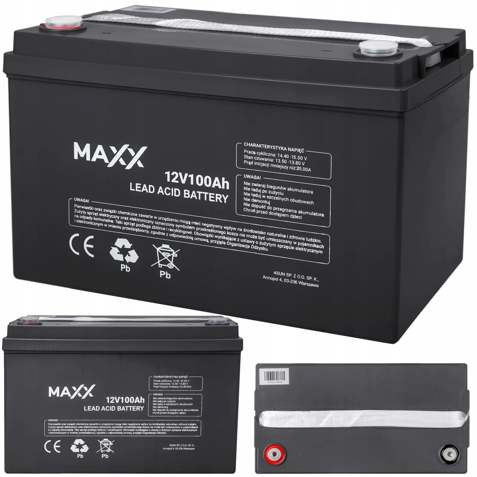 Akumulator bezobsługowy lead acid vrla do zasilacz awaryjny ups 12V 100Ah MAXX