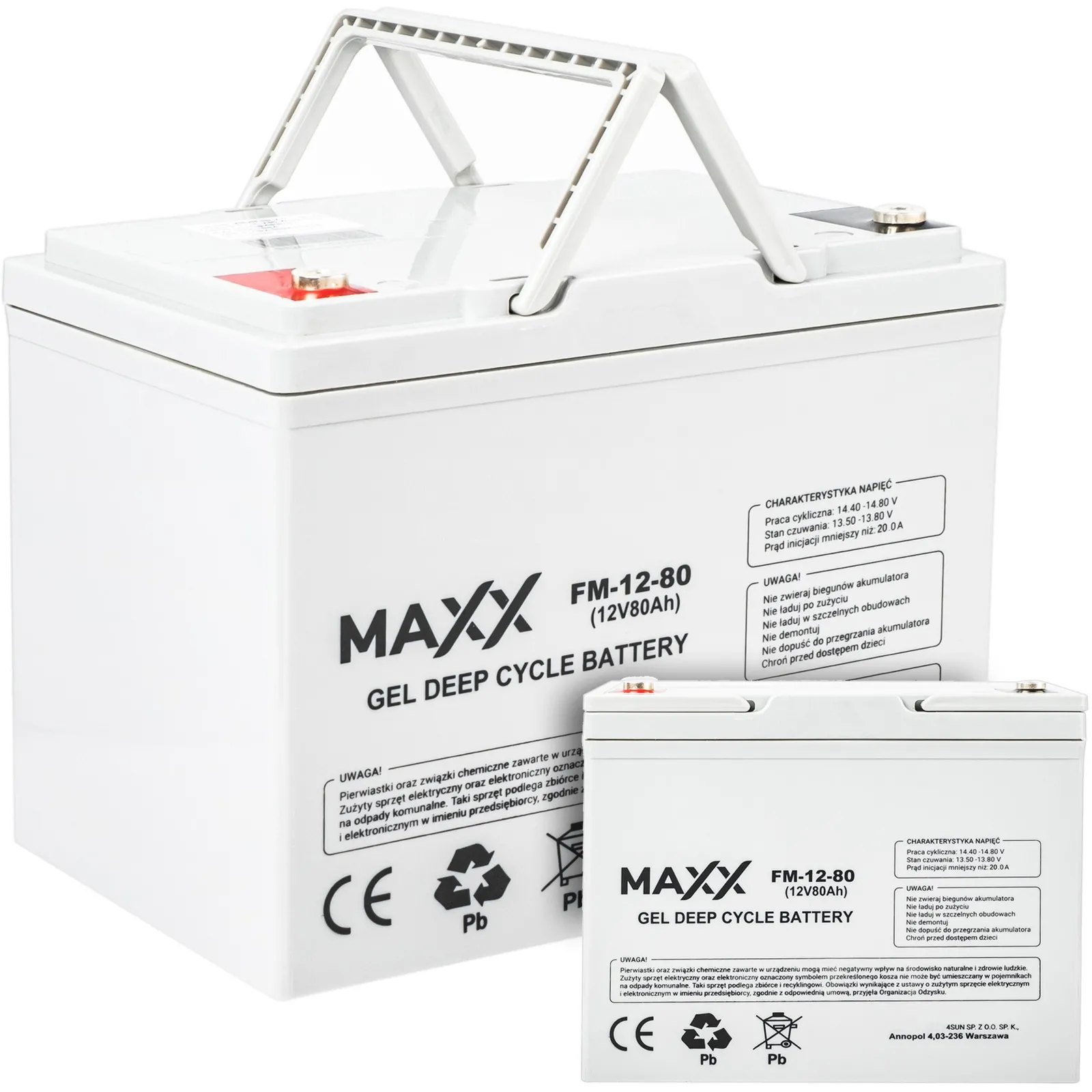 Akumulator solarny do fotowoltaiki UPS DEEP CYCLE GEL 12V 80Ah 4SUN