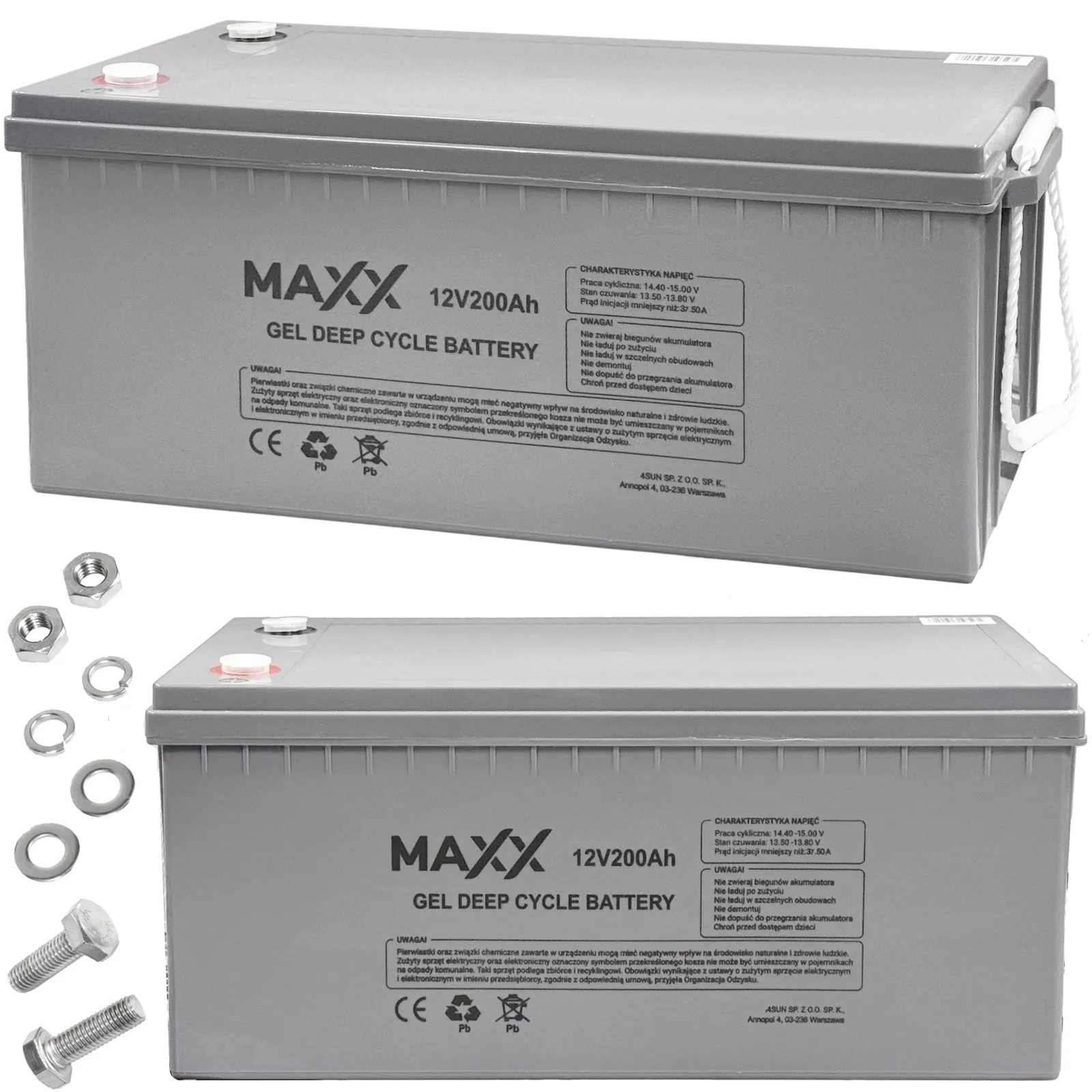 Akumulator żelowy do zasilania awaryjnego CO UPS DEEP CYCLE GEL 12V 200Ah 4SUN