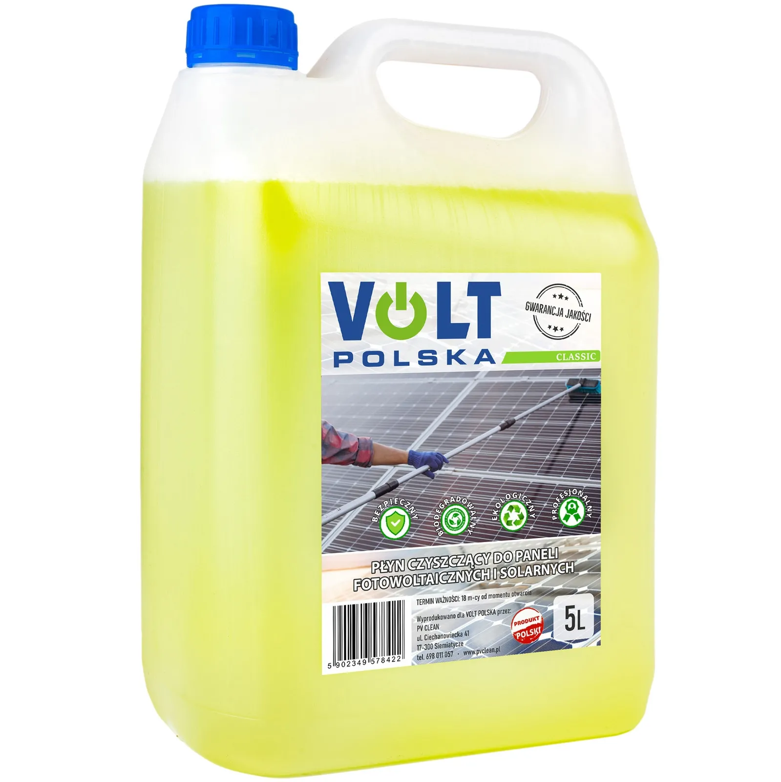 Płyn do mycia paneli solarnych i instalacji fotowoltaicznych CLASSIC 5L VOLT POLSKA