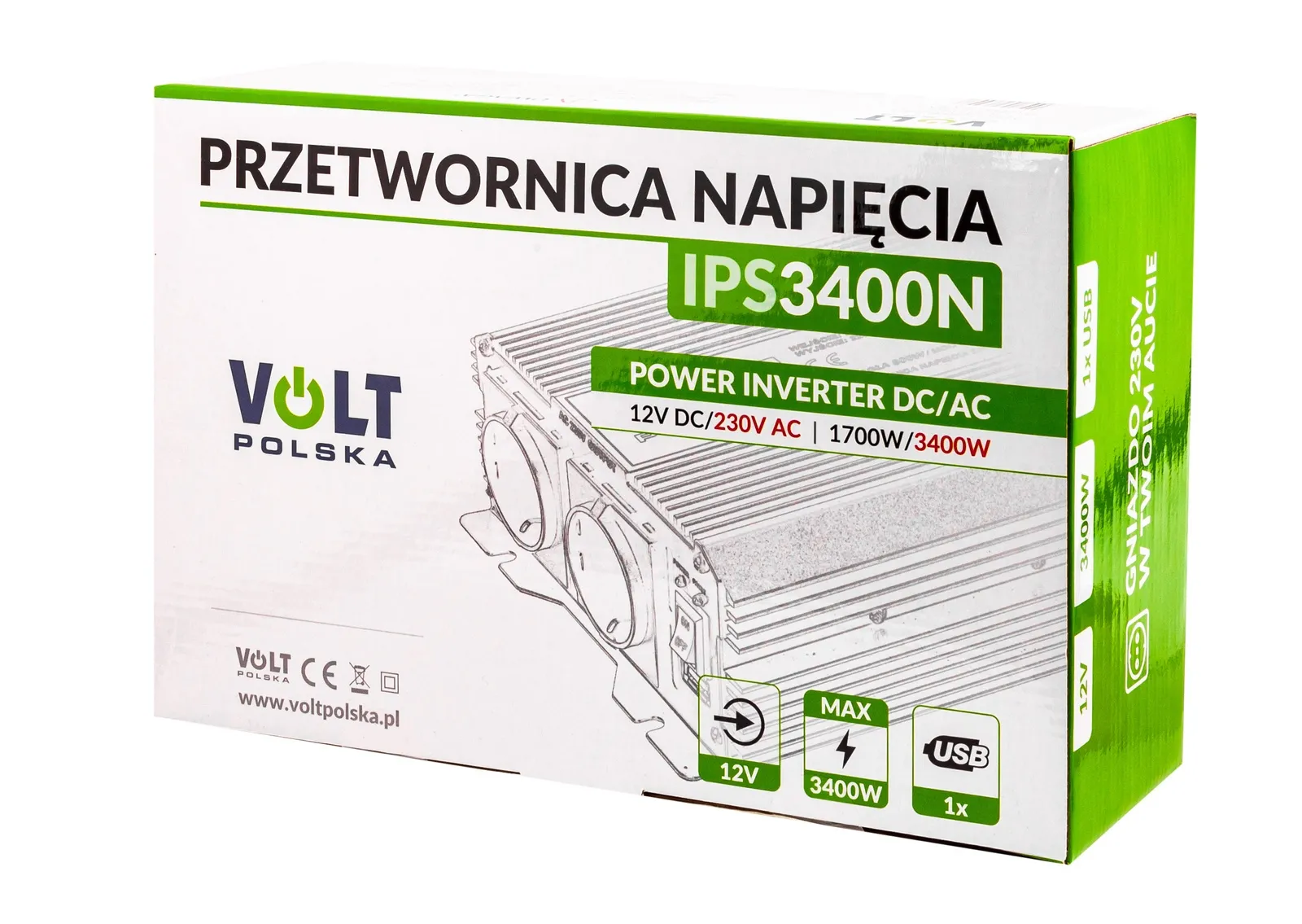 Przetwornica napięcia prądu IPS-3400N (12V/230V/3400W) VOLT POLSKA