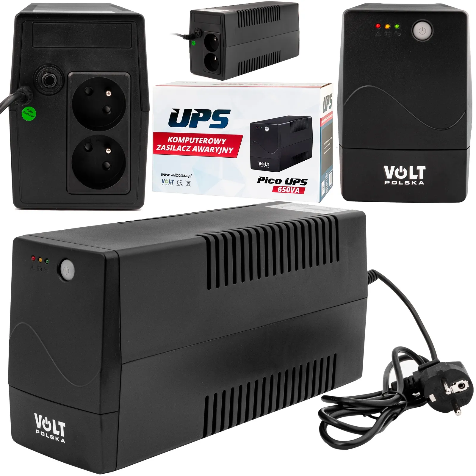 Zasilacz awaryjny UPS 650Va/360W 7Ah aku 230V PICO VOLT POLSKA