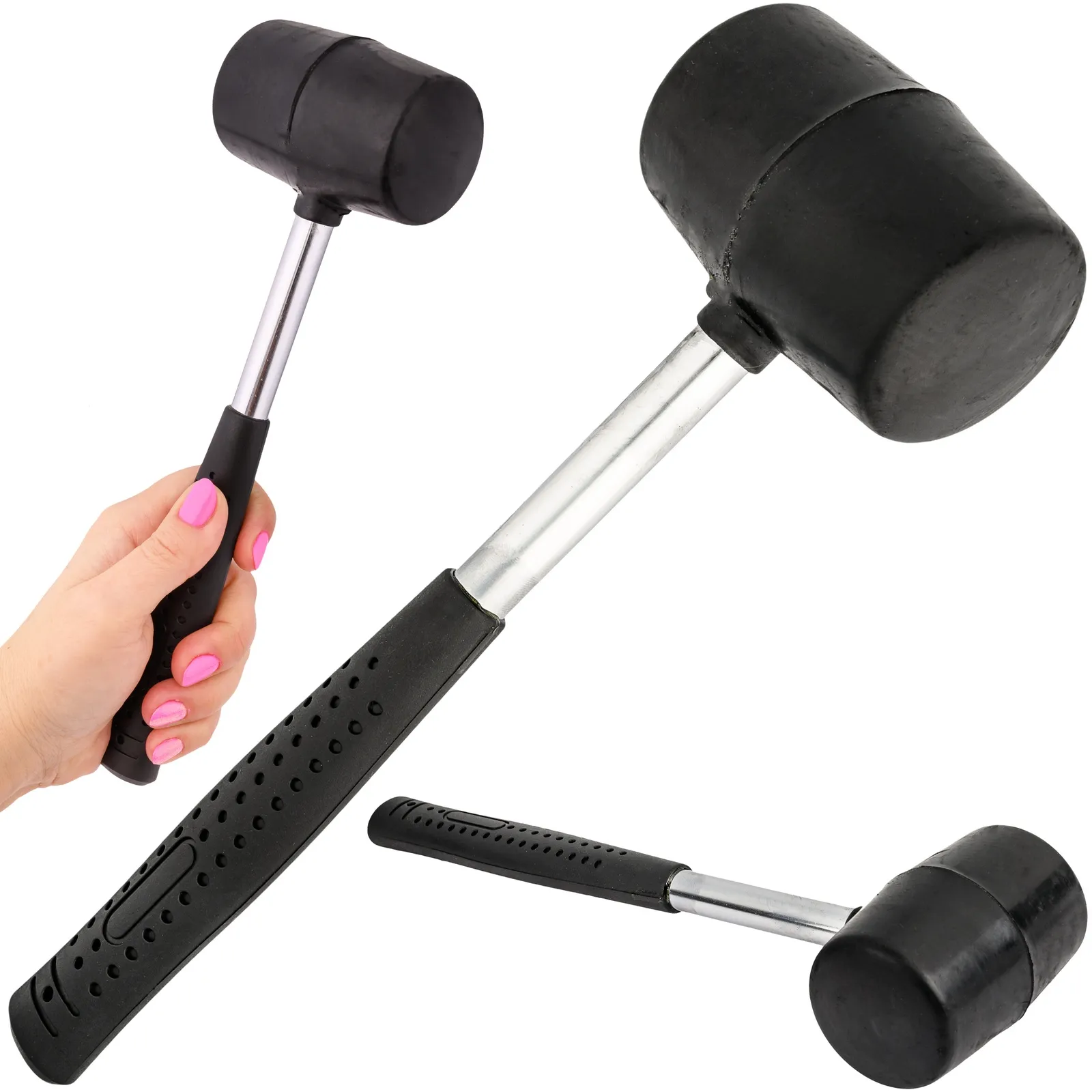 Młotek gumowy bezodrzutowy 350gr metalowa rączka FALON-TECH