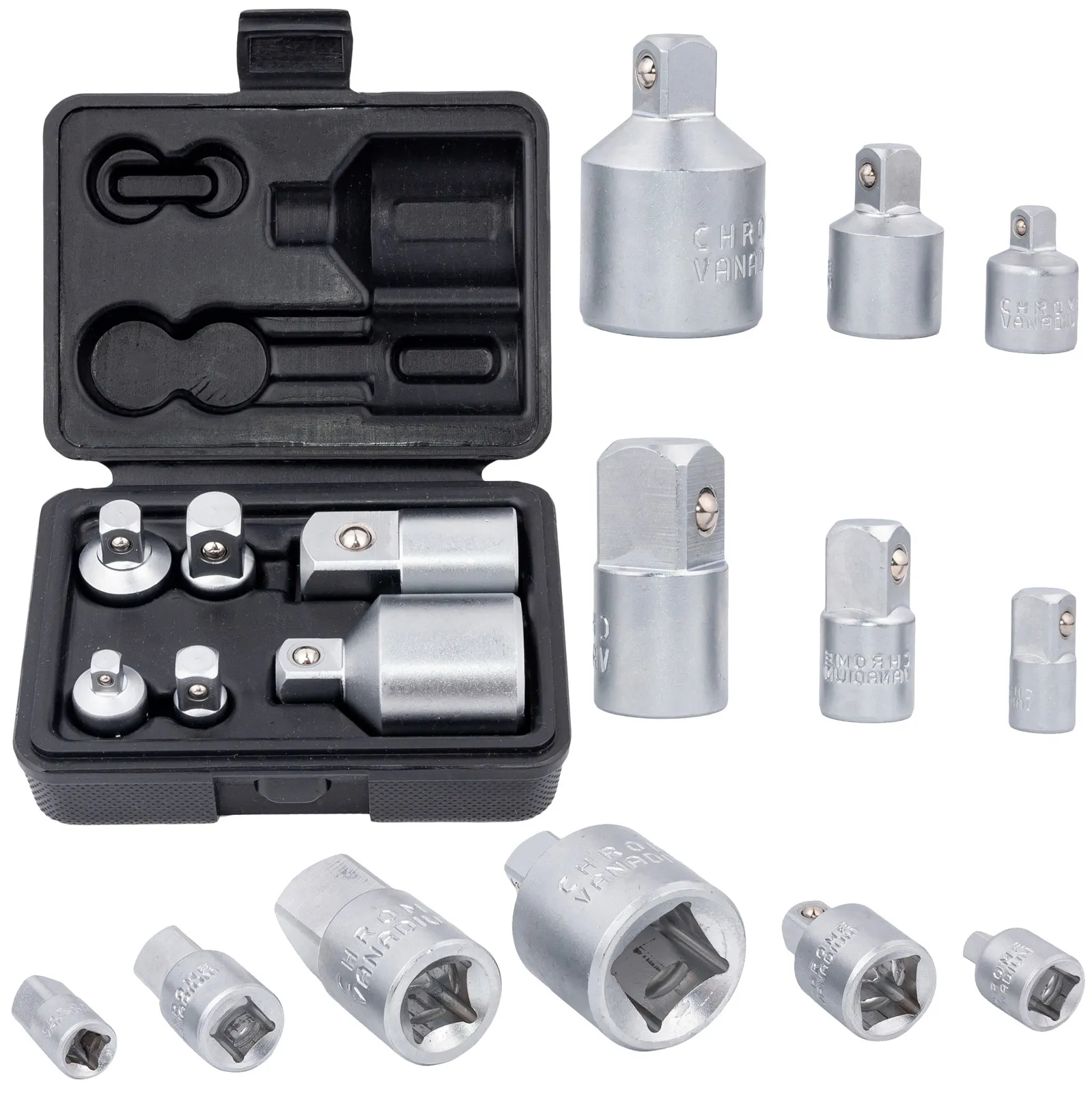 Adaptery redukcje redukcja zestaw 6 szt. 1/4" 3/8" 1/2" 3/4" FALON-TECH