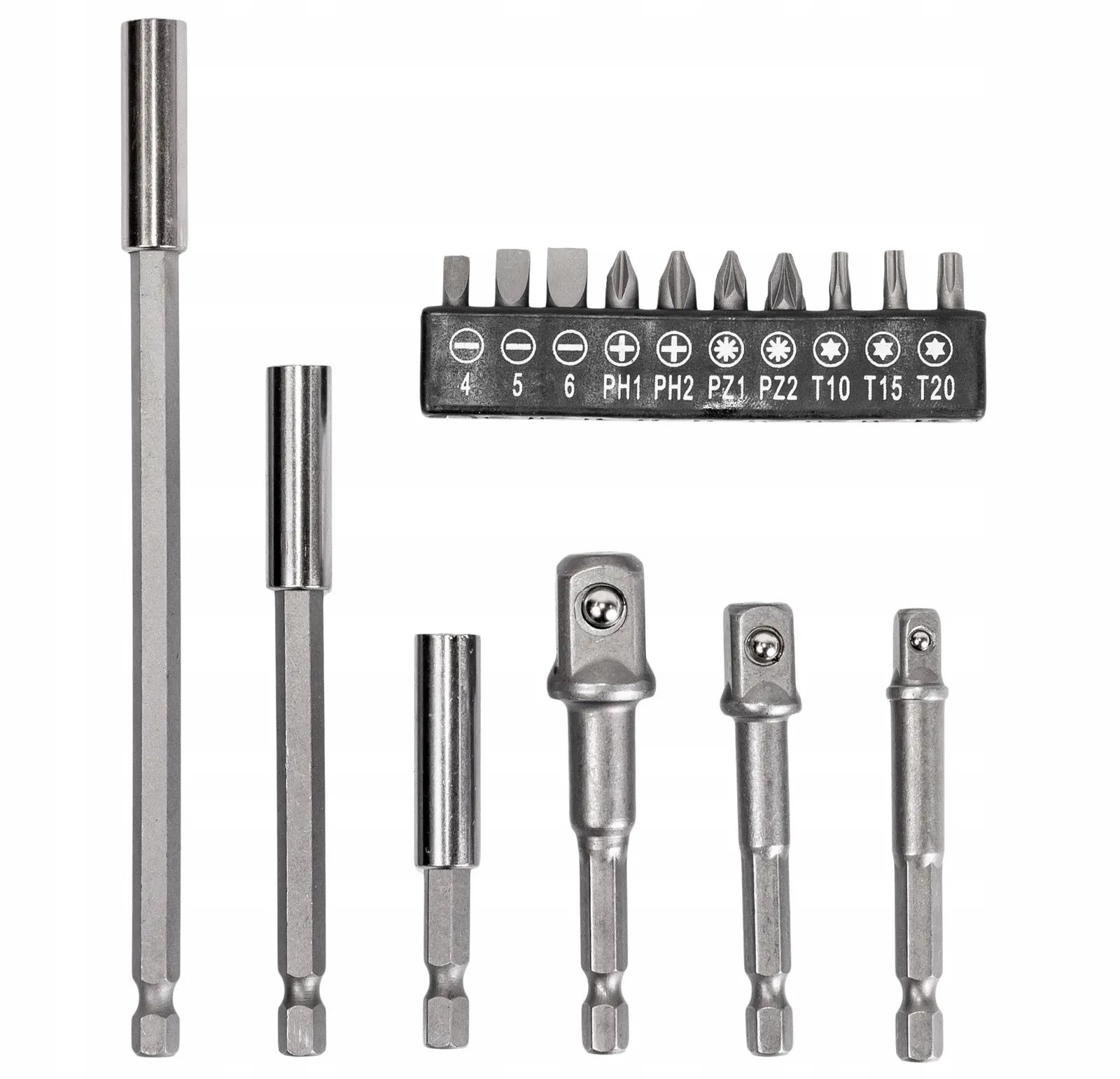 Adaptery redukcje na nasadki do wkrętarki bity przedłużki 16 el FALON-TECH