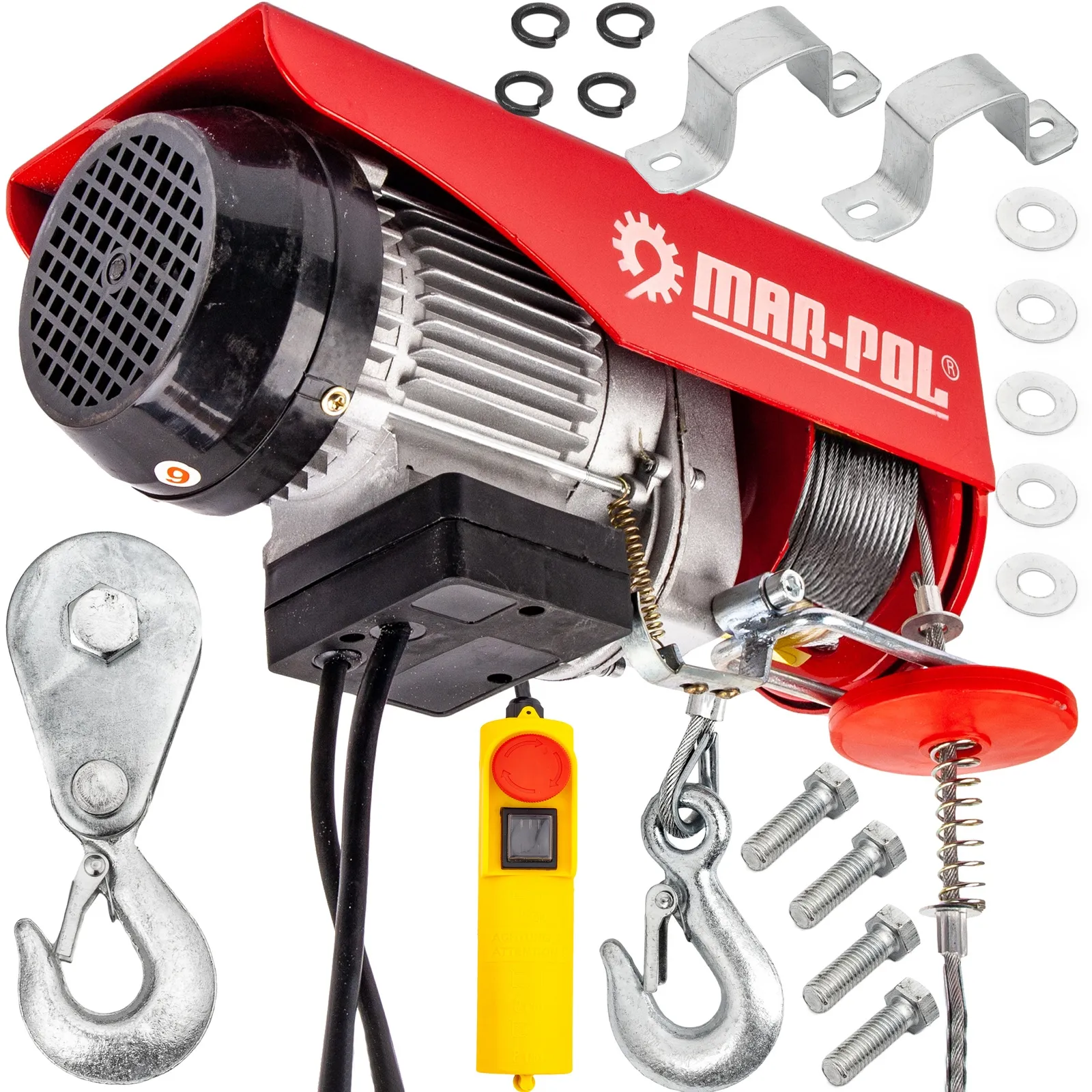 Wciągarka wyciągarka elektryczna linowa warsztatowa 600kg 1200W MAR-POL