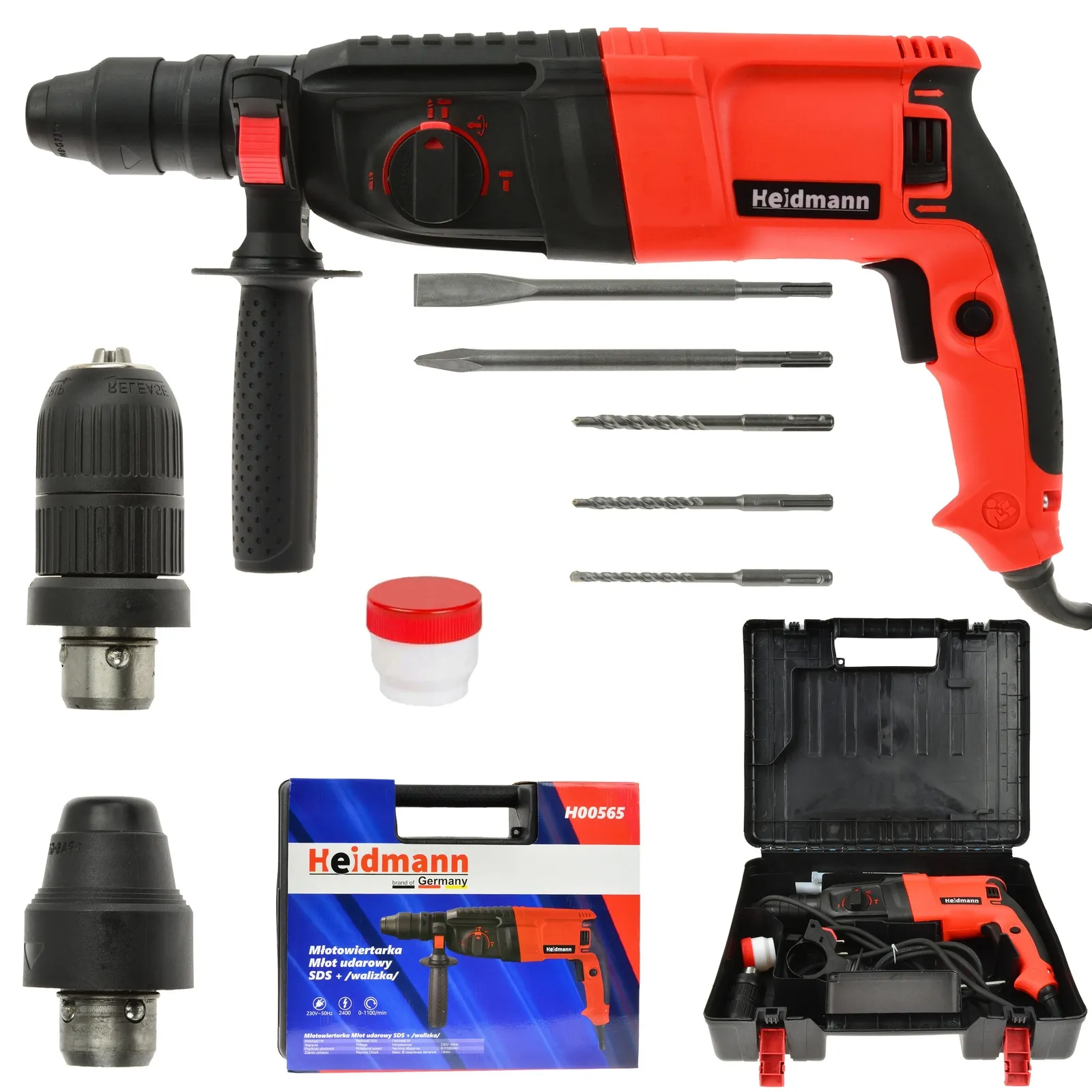 Młotowiertarka młot udarowy wiertarka 2400W SDS+ HEIDMANN