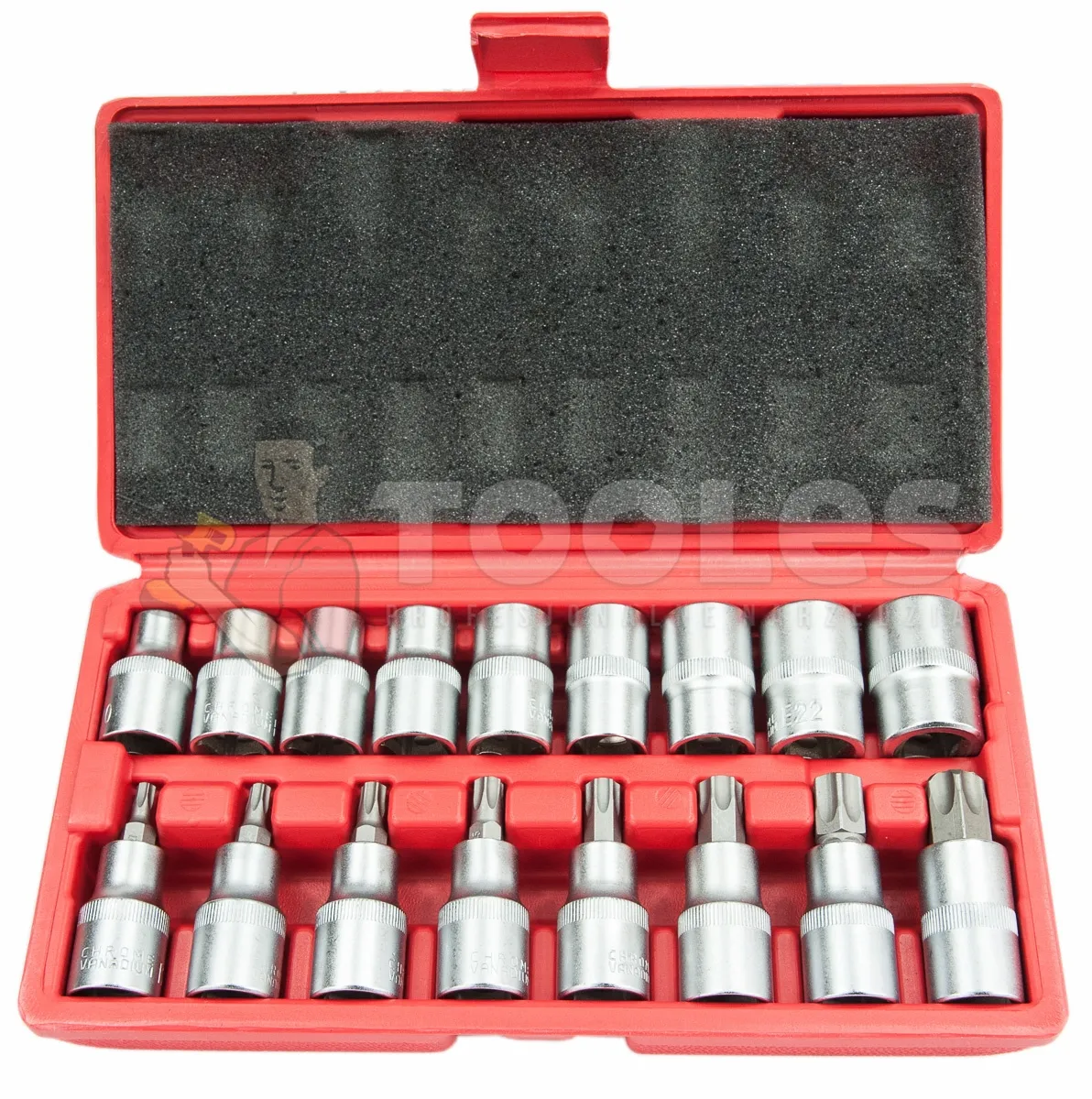 Klucze nasadowe torx nasadki i bity 17szt 1/2'' FALON-TECH