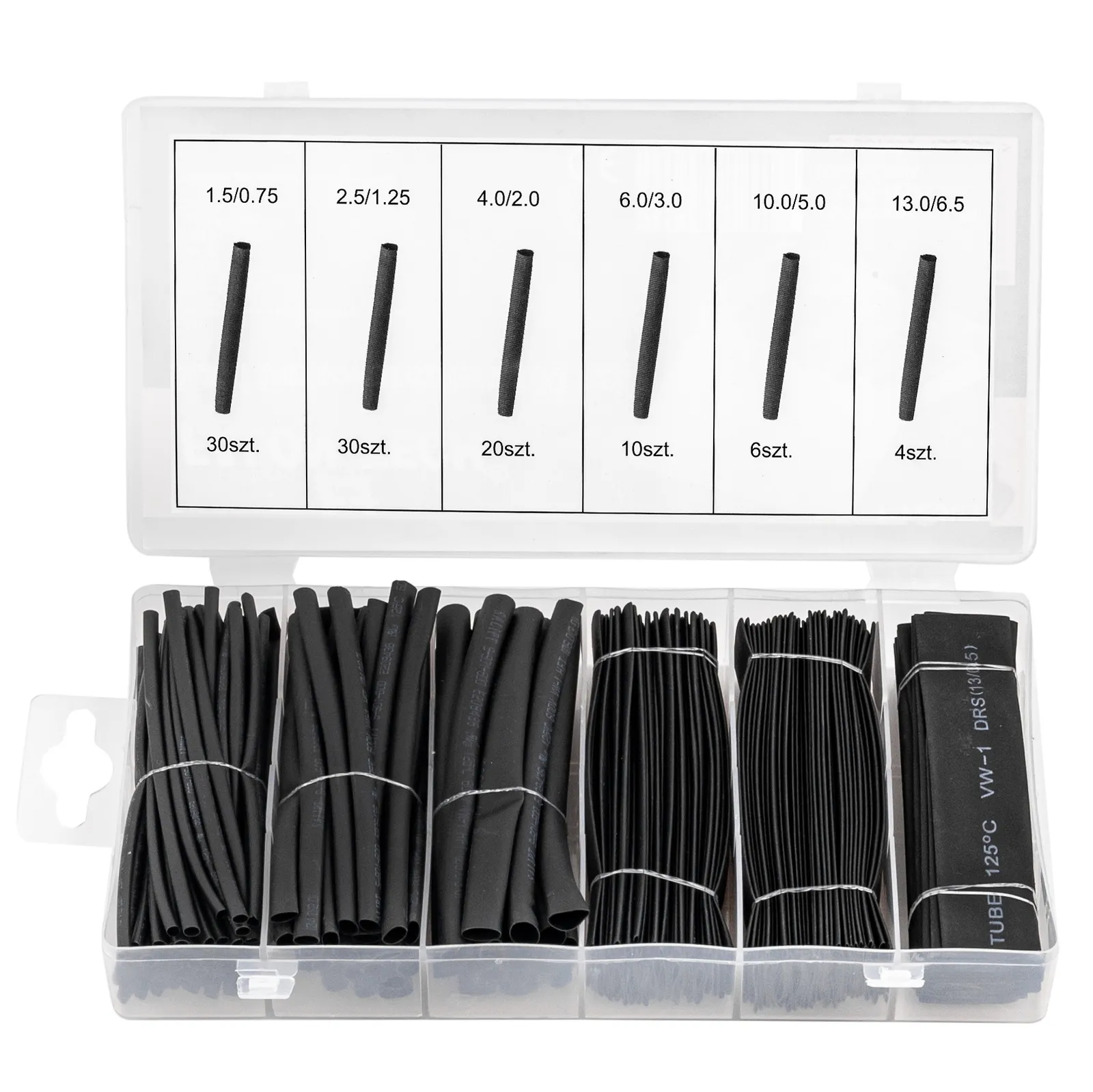 Zestaw koszulek rurki termokurczliwe 100szt FALON-TECH