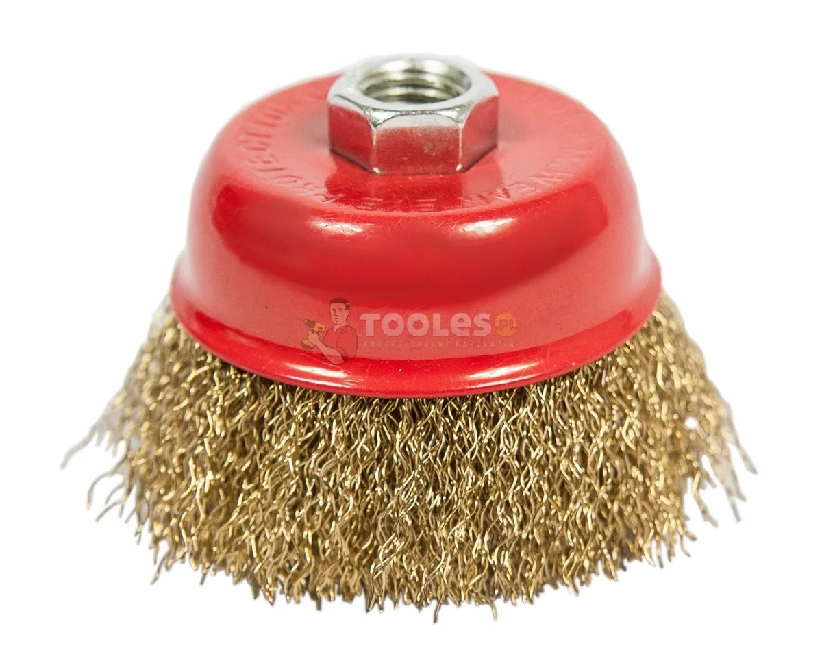 Szczotka druciana doczołowa drut mosiądz M14 75mm GEKO