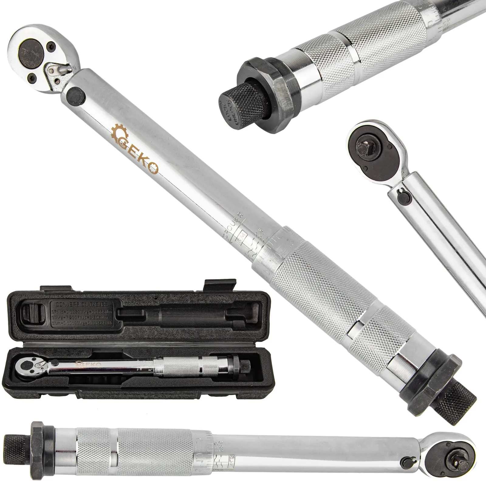 Klucz dynamometryczny 1/4" 280 mm 5-25 Nm GEKO PROFI