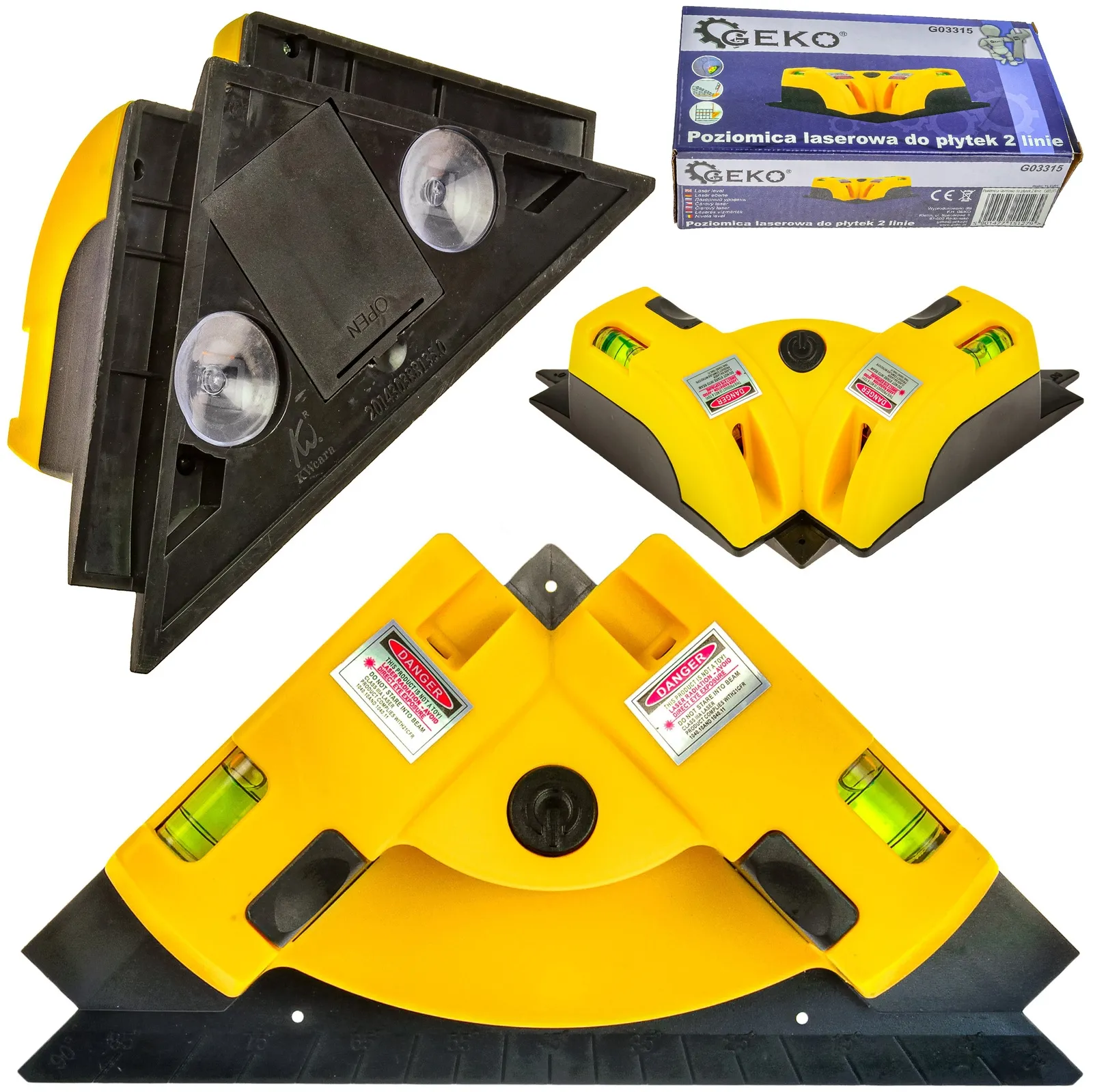 Poziomica laserowa do płytek laser kątowy 2 linie GEKO