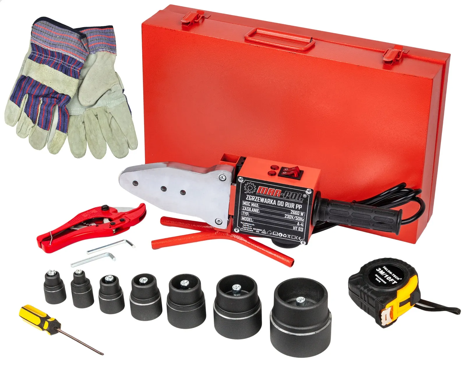 Zgrzewarka do rur z tworzyw sztucznych polifuzyjna 2700w MAR-POL