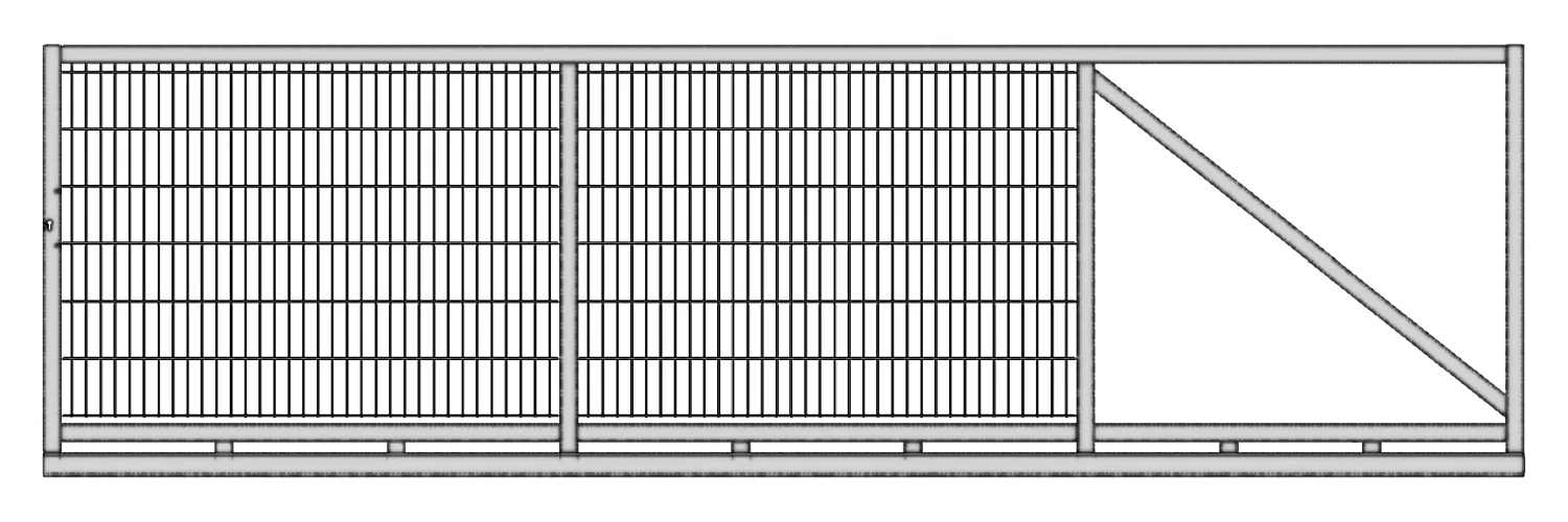 Brama przesuwna wypełniona panelem - 3,00 m - ocynkowana