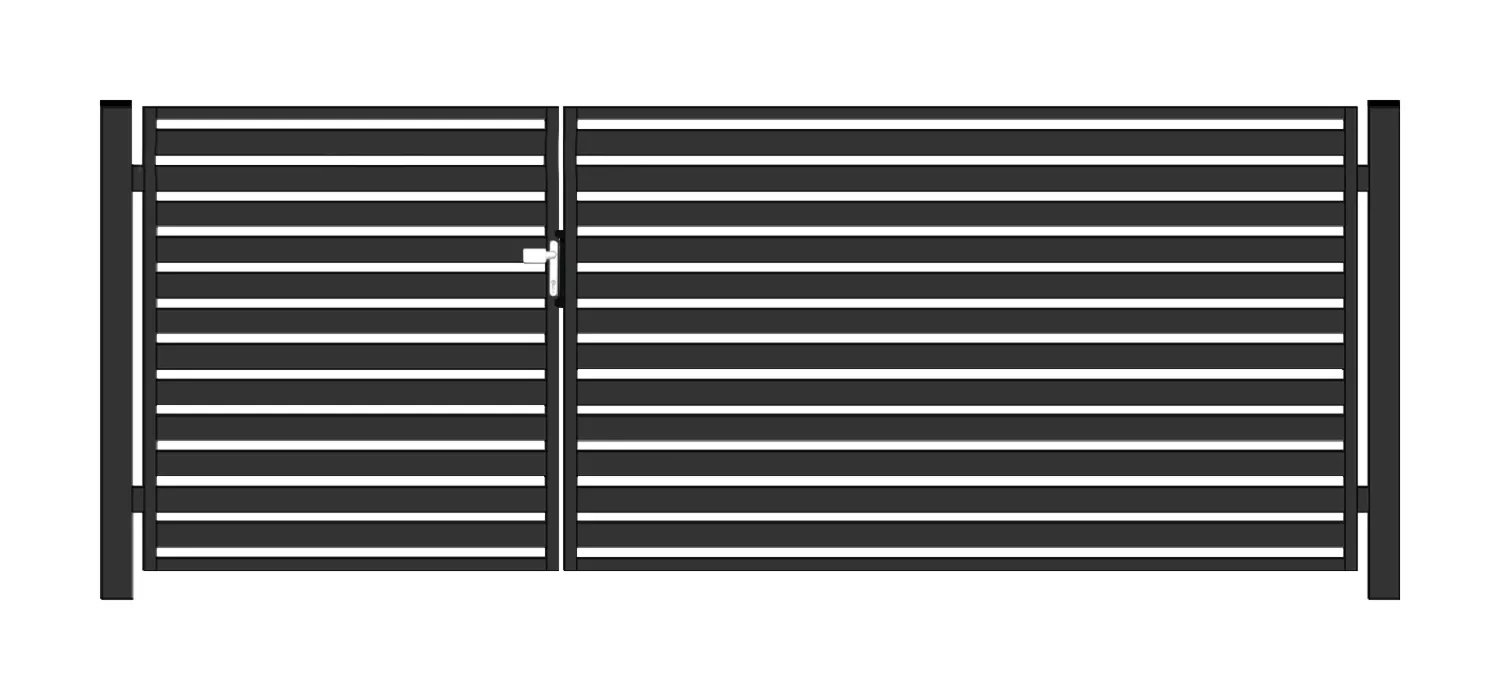 BramoFurtka typ PALISADA 80 - 1,50+2,50 x 1,50 m - malowana proszkowo