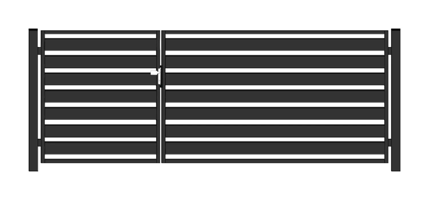 BramoFurtka typ PALISADA 140 - 1,50+2,50 x 1,50 m - malowana proszkowo
