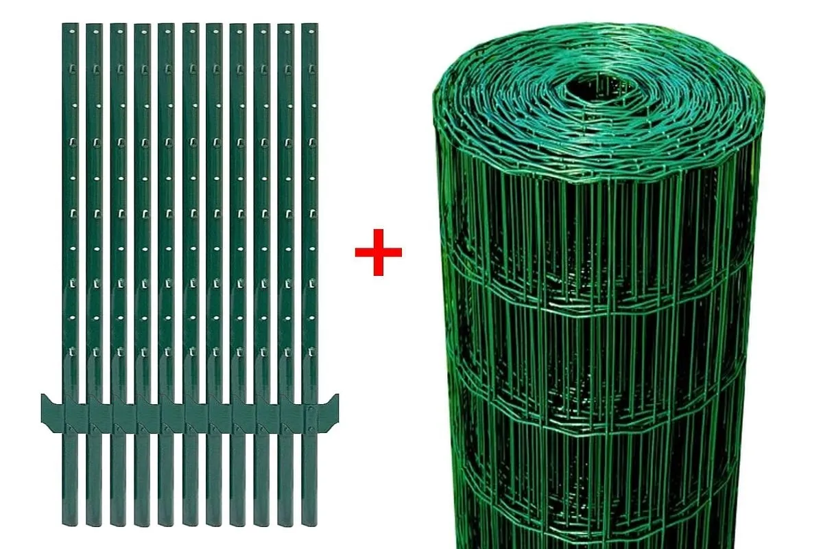 Zestaw SX 20m - siatka 100x100mm/1,50m + 11 x słupek typ U - ZIELONY