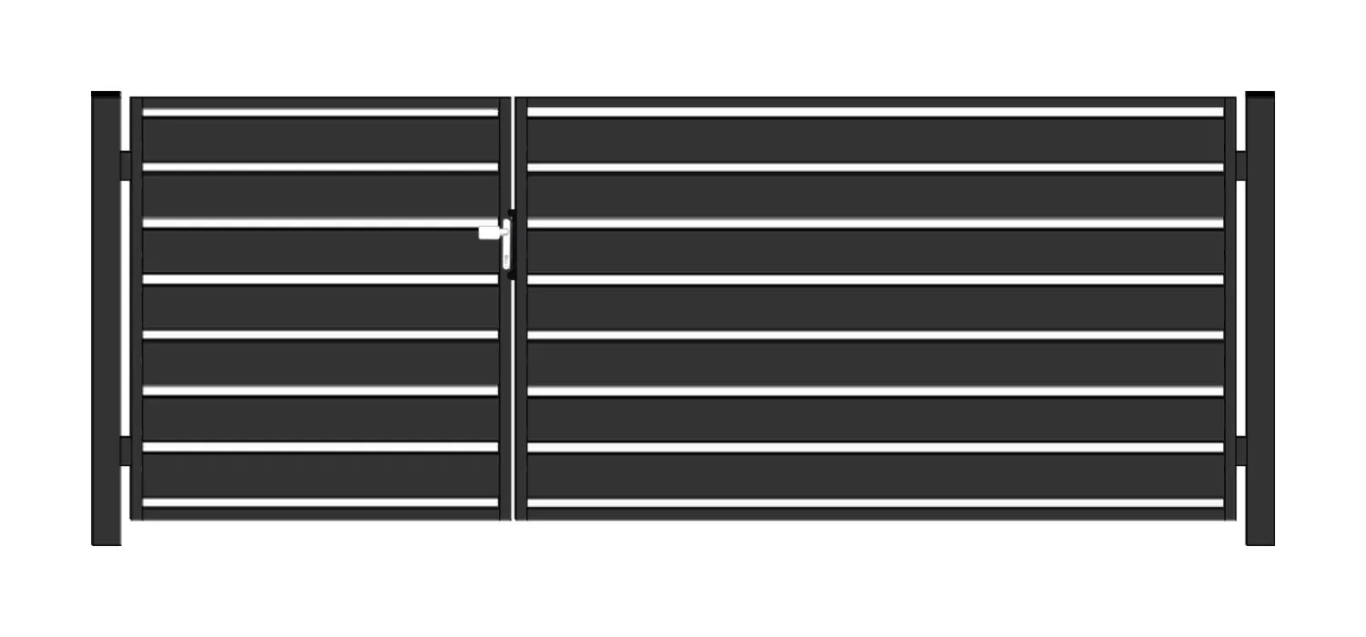 BramoFurtka typ PALISADA 200 - 1,50+2,50 x 1,75 m - malowana proszkowo
