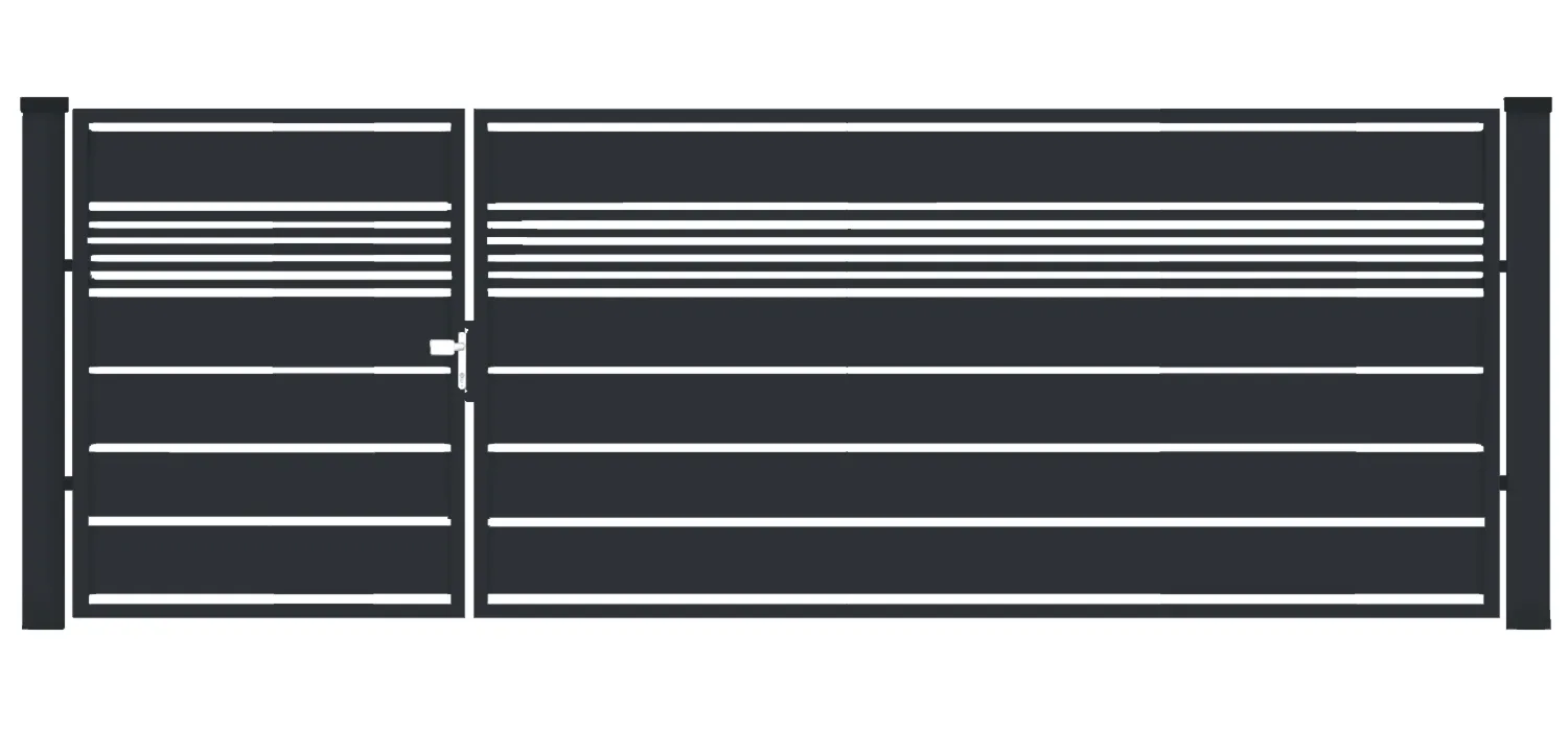 BramoFurtka typ PALISADA MIX - 1,50+2,50 x 1,25 m - malowana proszkowo