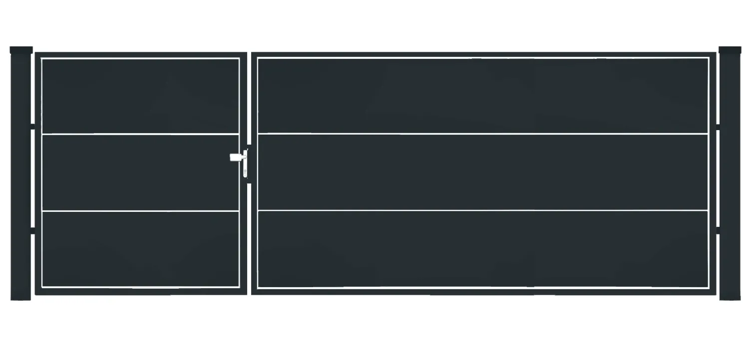 BramoFurtka typ WALL SOLID - 1,50+2,50 x 1,75 m - malowana proszkowo