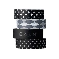 taśma dekoracyjna washi tape czarna Bloomingville